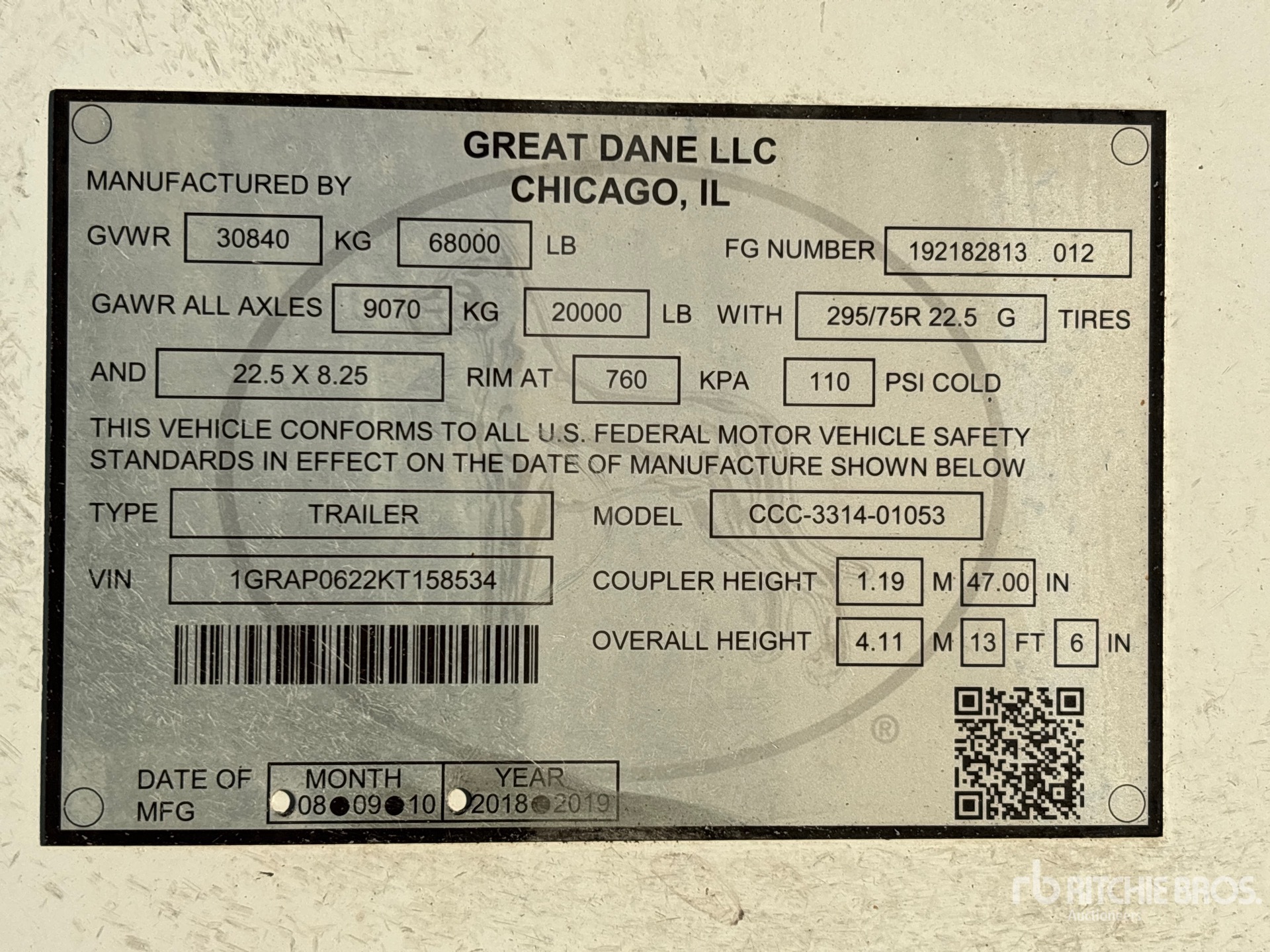 2019 Great Dane CCC-3314-01053
