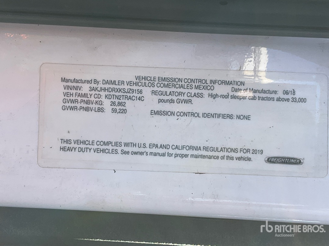 2019 Freightliner CASCADIA 126