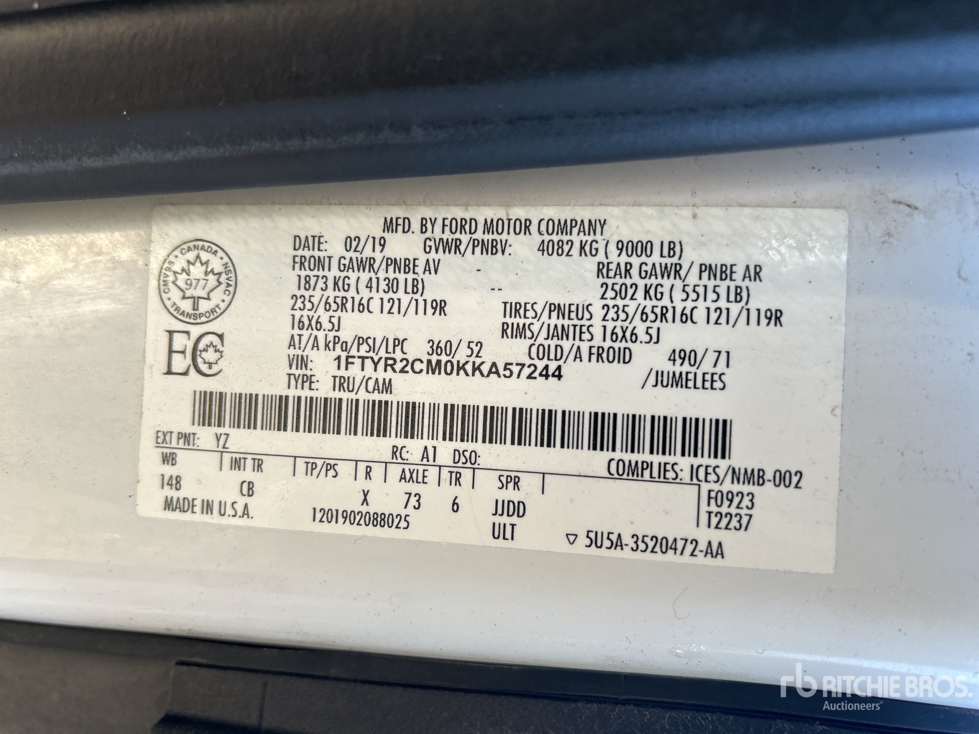 2019 Ford TRANSIT 250