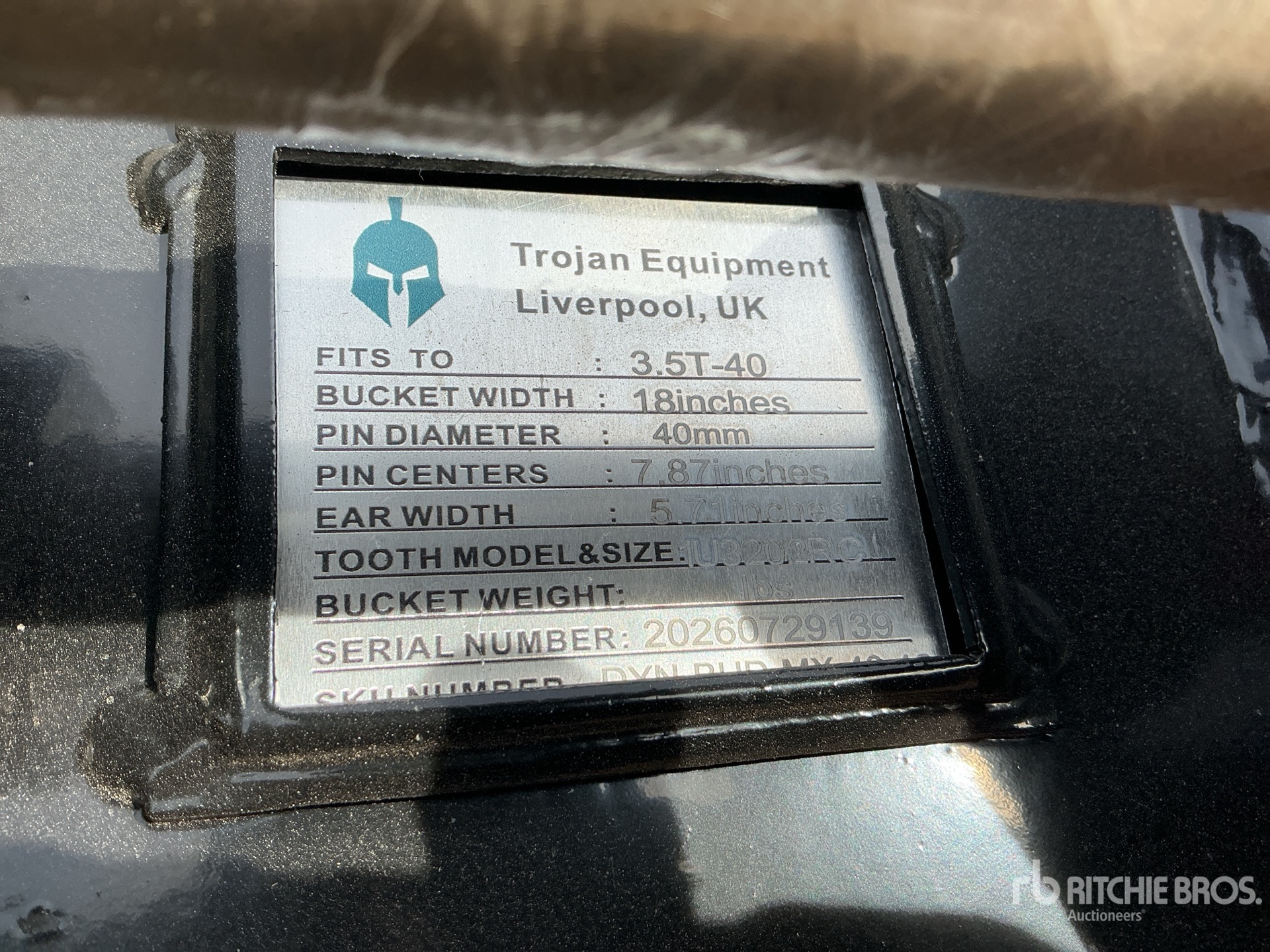 Trojan 18 IN DIGGING - FITS 40 MM CAT  ...