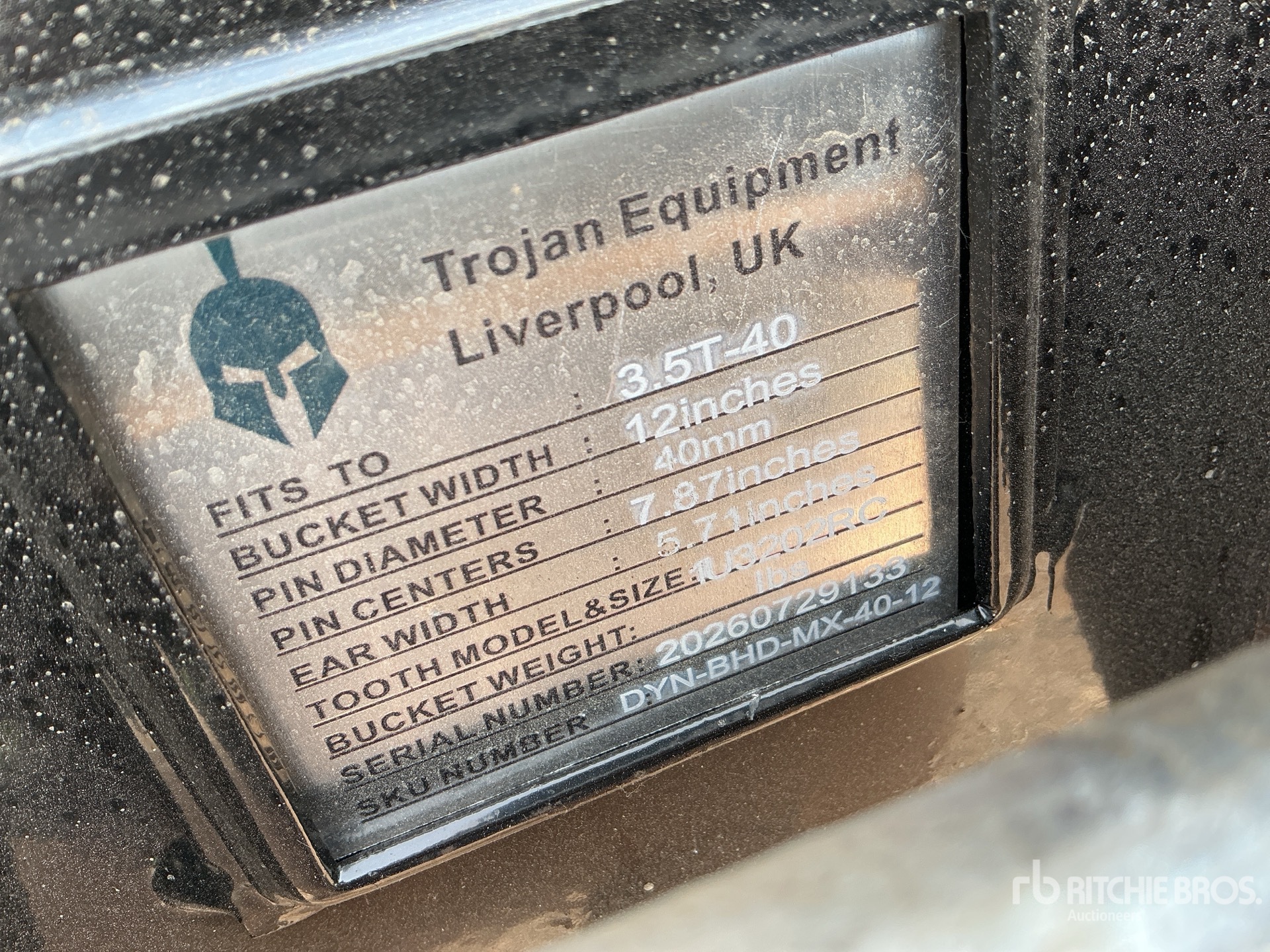 Trojan 12 IN DIGGING - FITS 40 MM CAT  ...