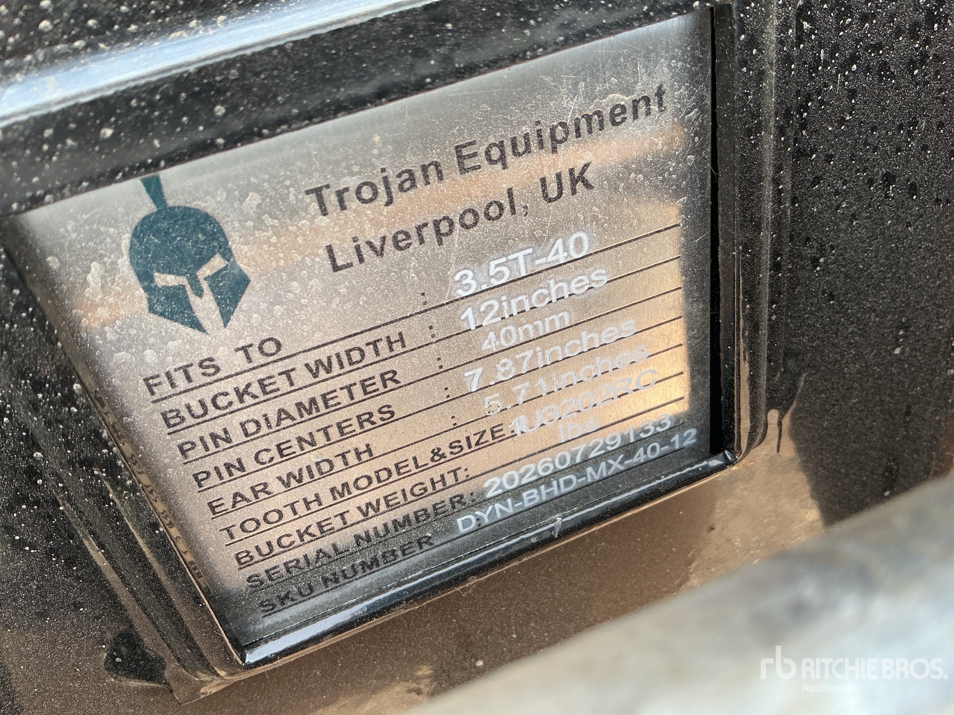 Trojan 12 IN DIGGING - FITS 40 MM CAT  ...