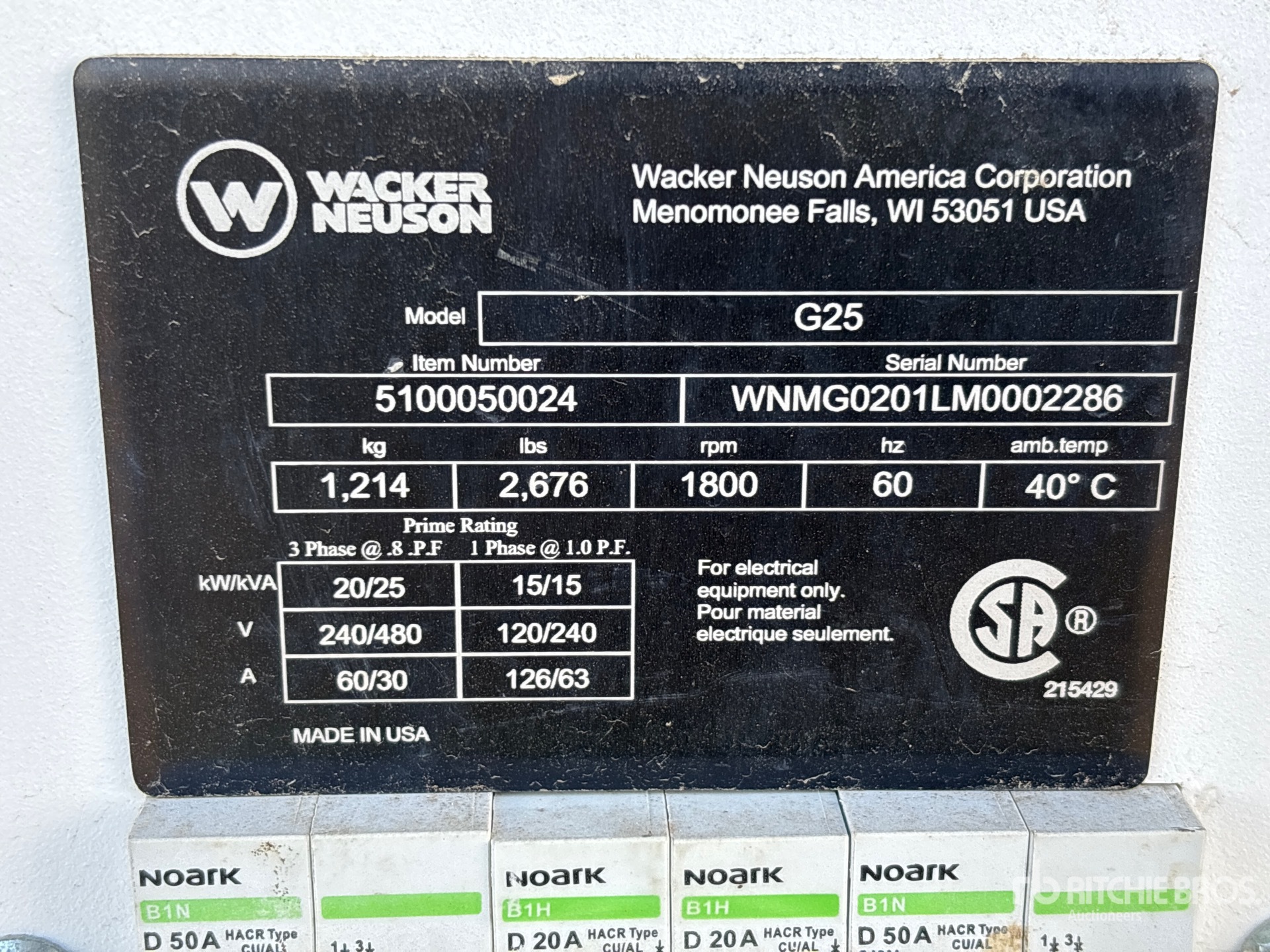 2022 Wacker Neuson G25