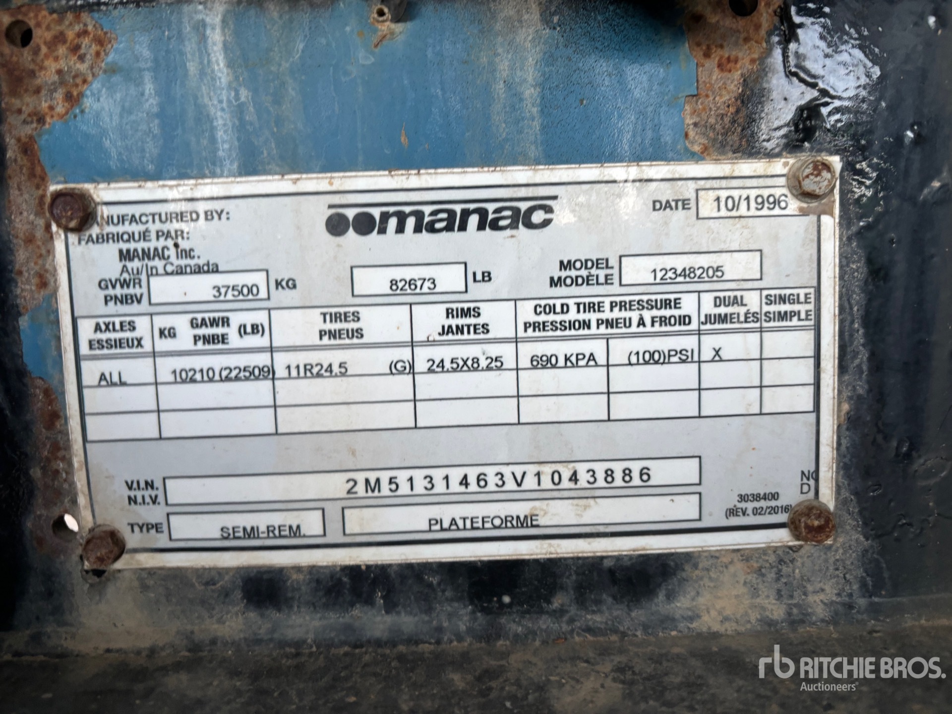 1997 Manac 48 FT TRI/A 48 FT EXTENDABLE