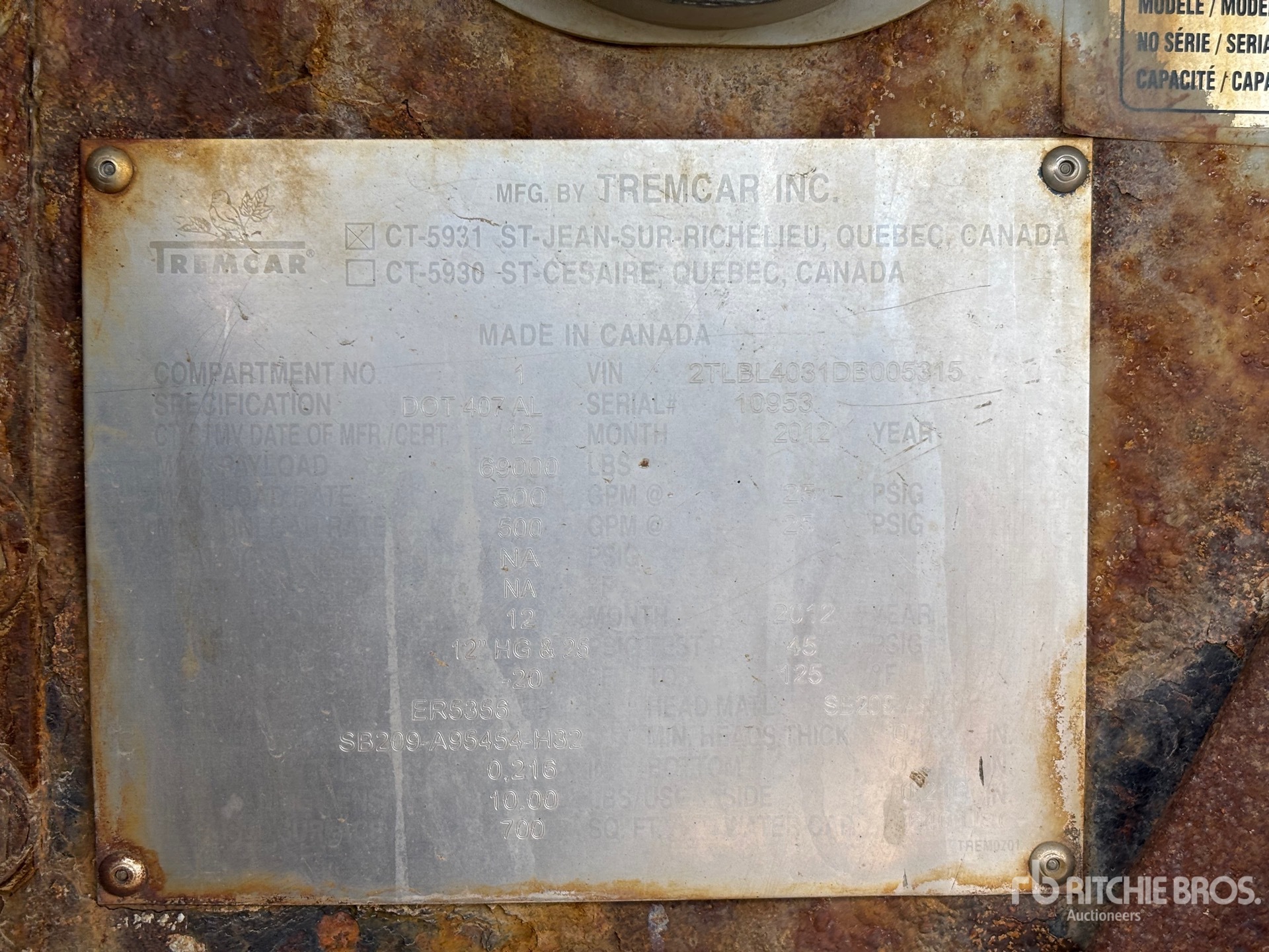2013 Tremcar 32000 L Super B-Train Lead