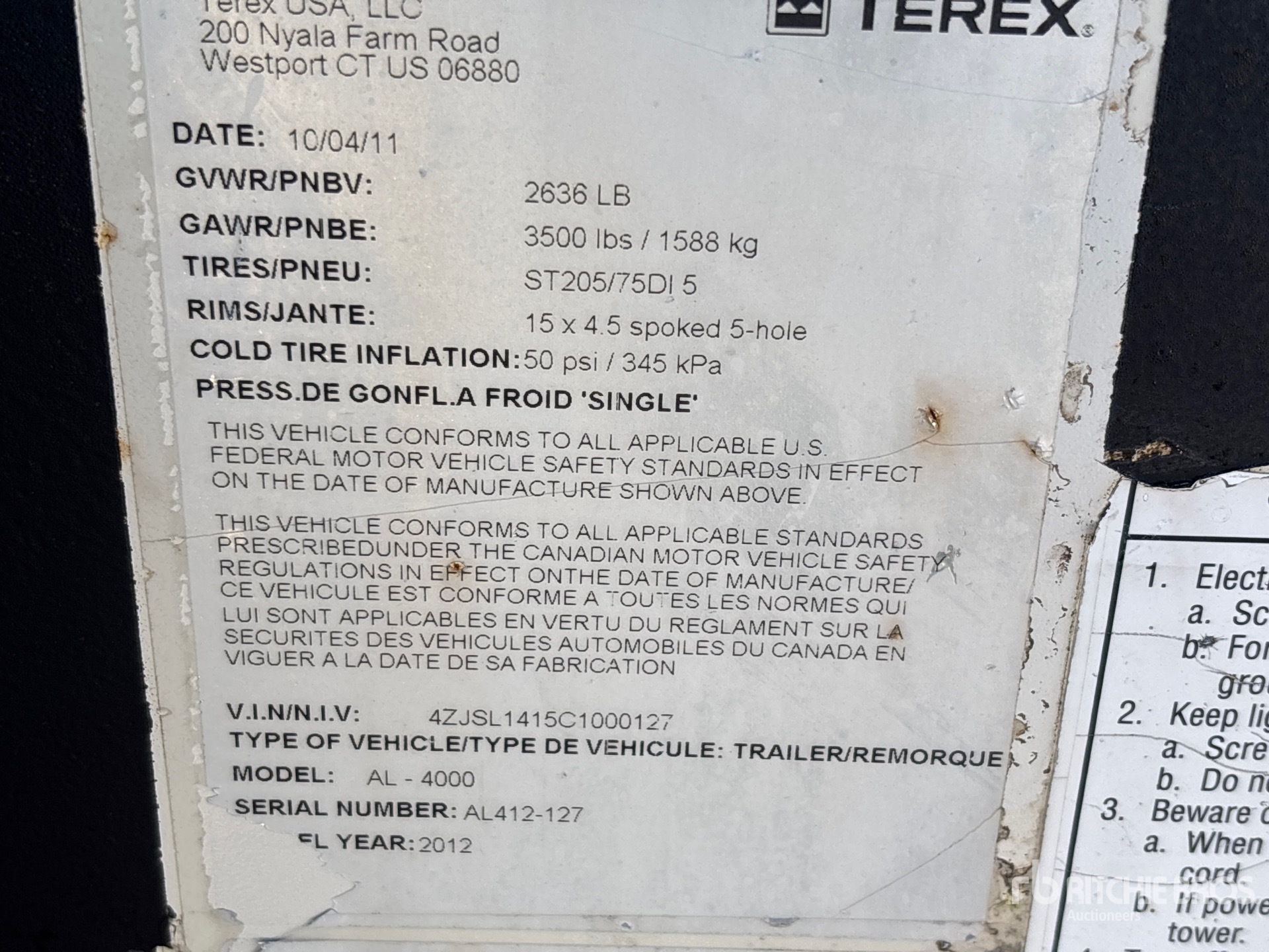 2012 Terex AL4000