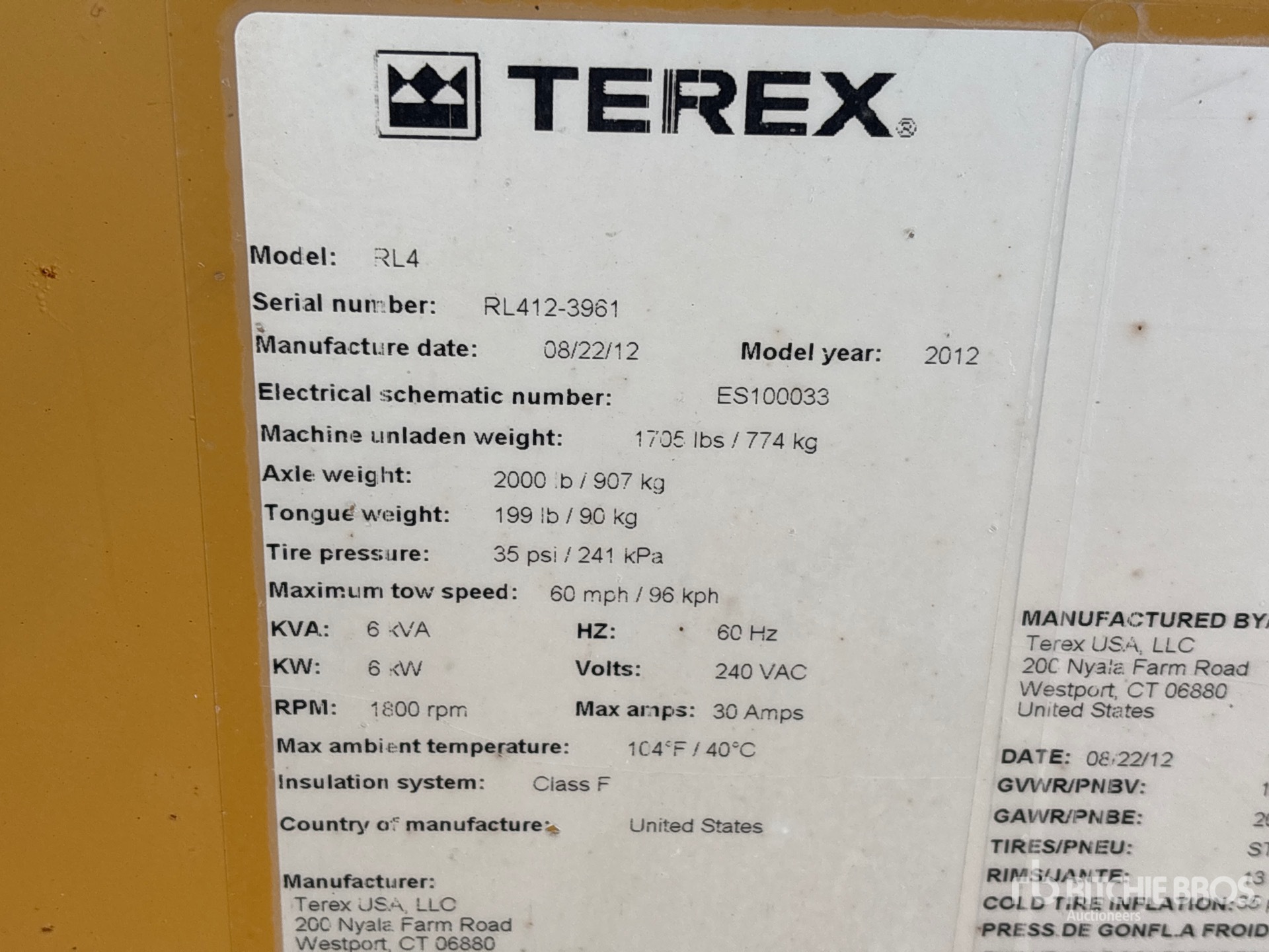 2012 Terex RL4