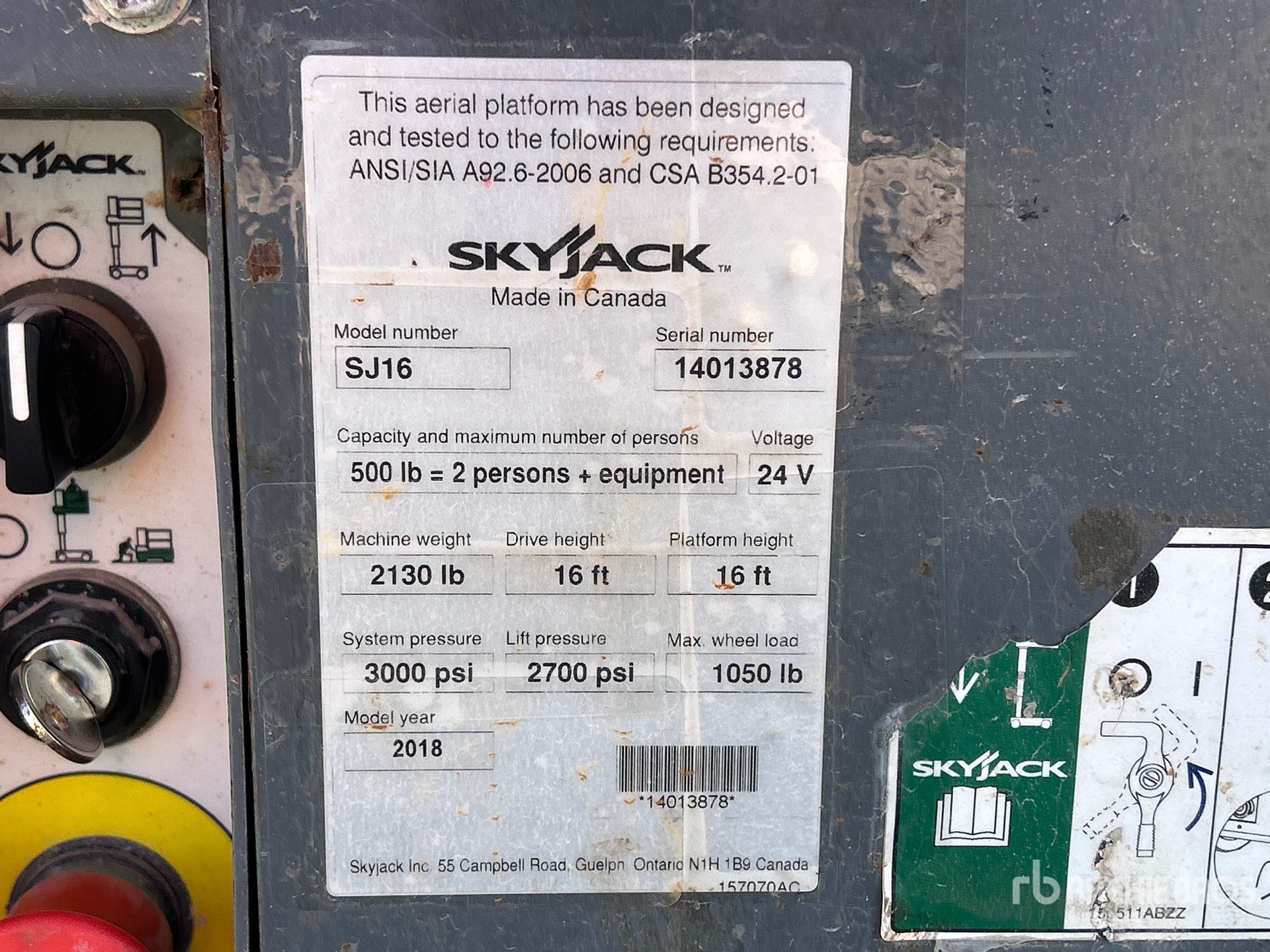 2018 Skyjack SJ16