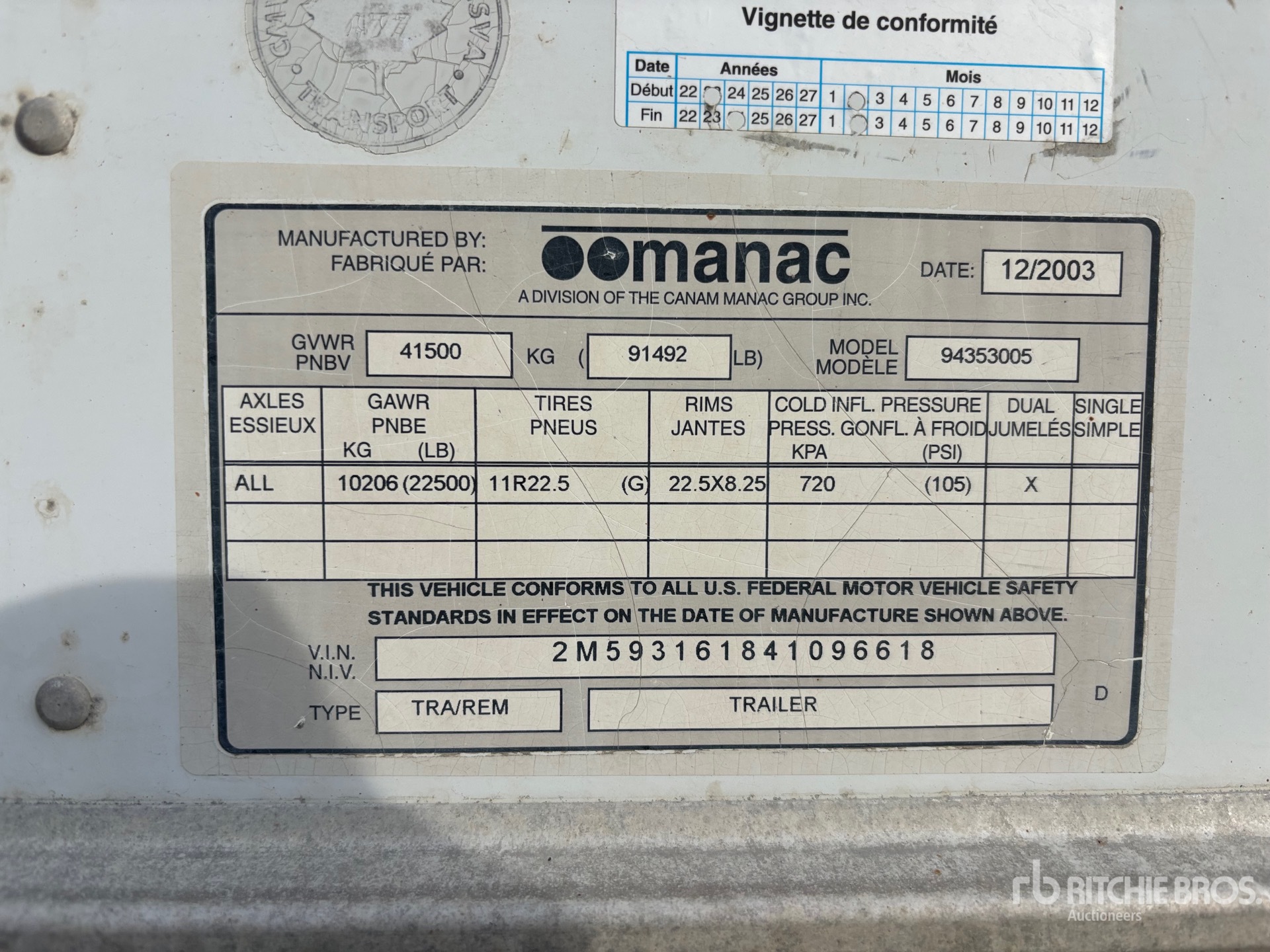 2004 Manac FV943
