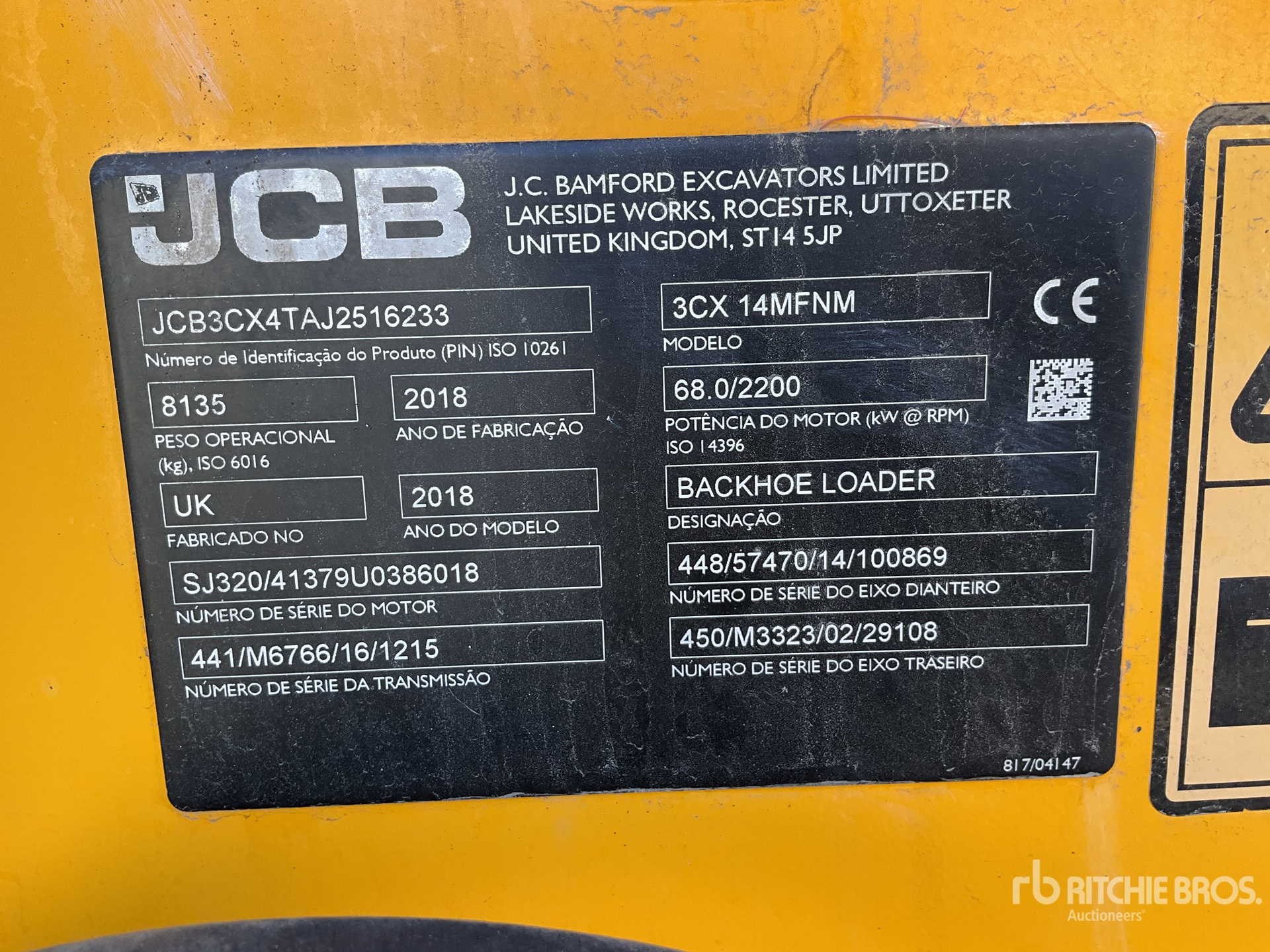 2018 JCB 3CX 14MFNM