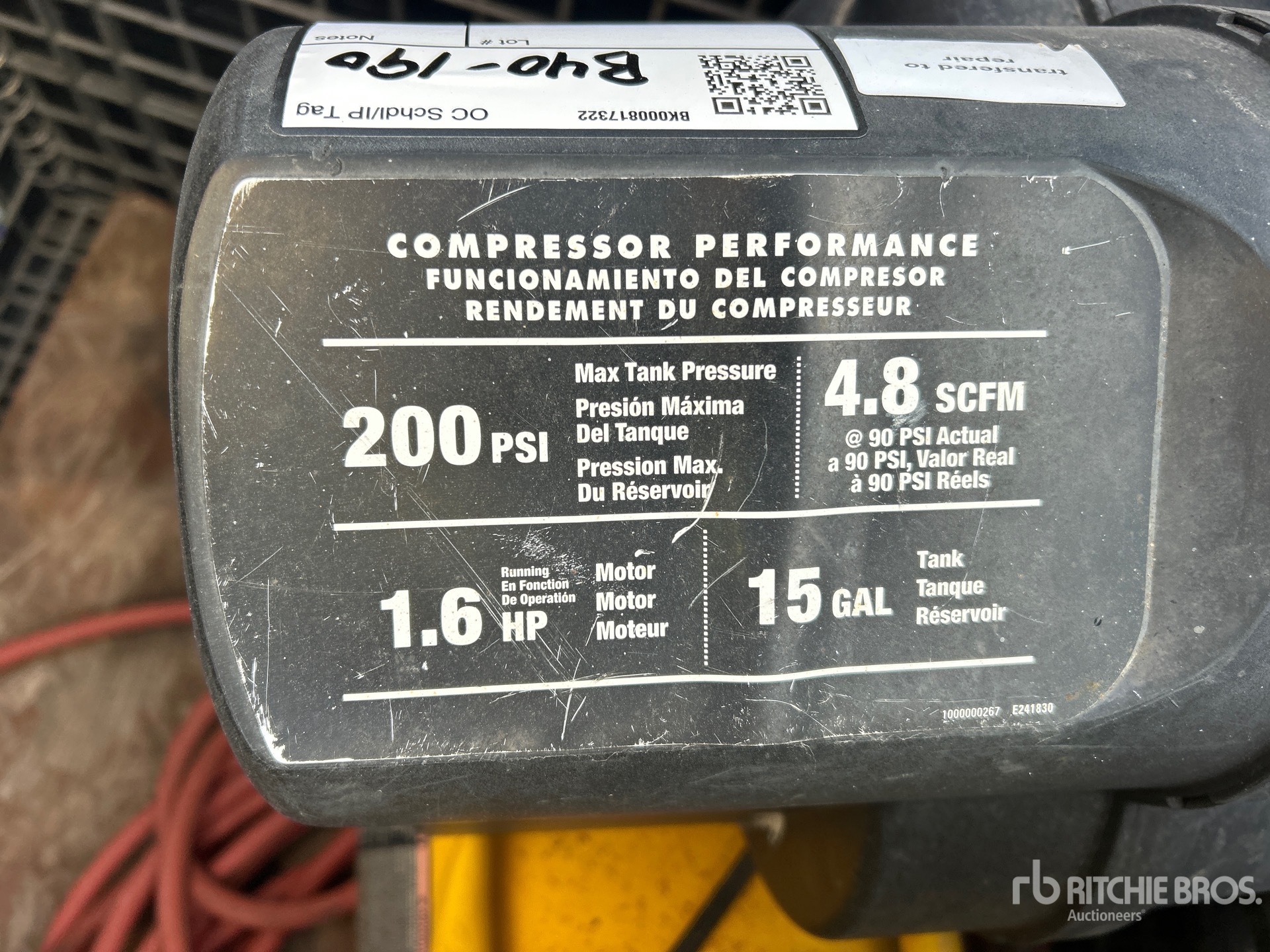 Dewalt QUANTITY OF (2) 4.8 CFM ELECTRI ...