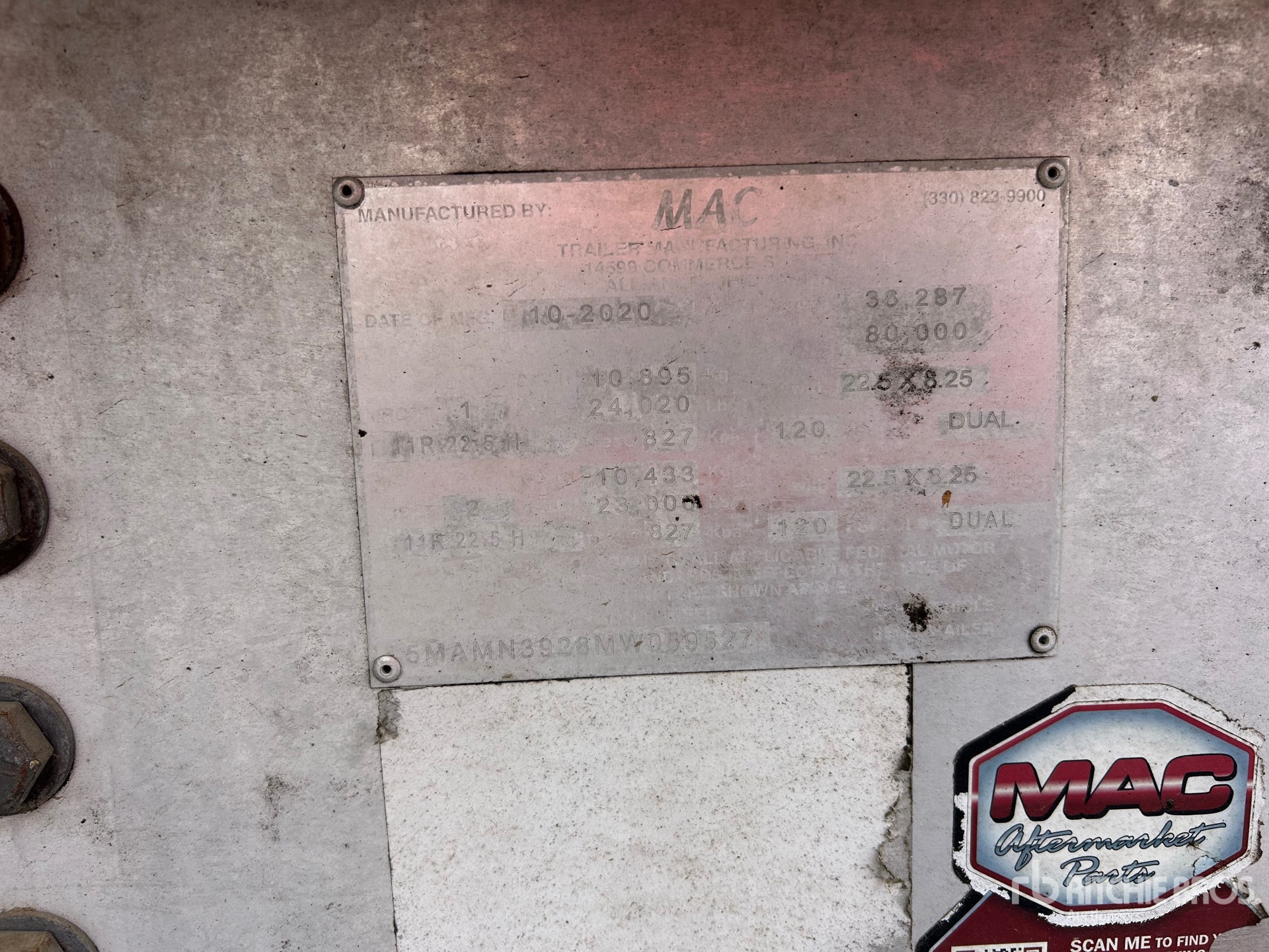 2021 Mac T/A SPREAD AXLE ALUMINUM OPEN T ...