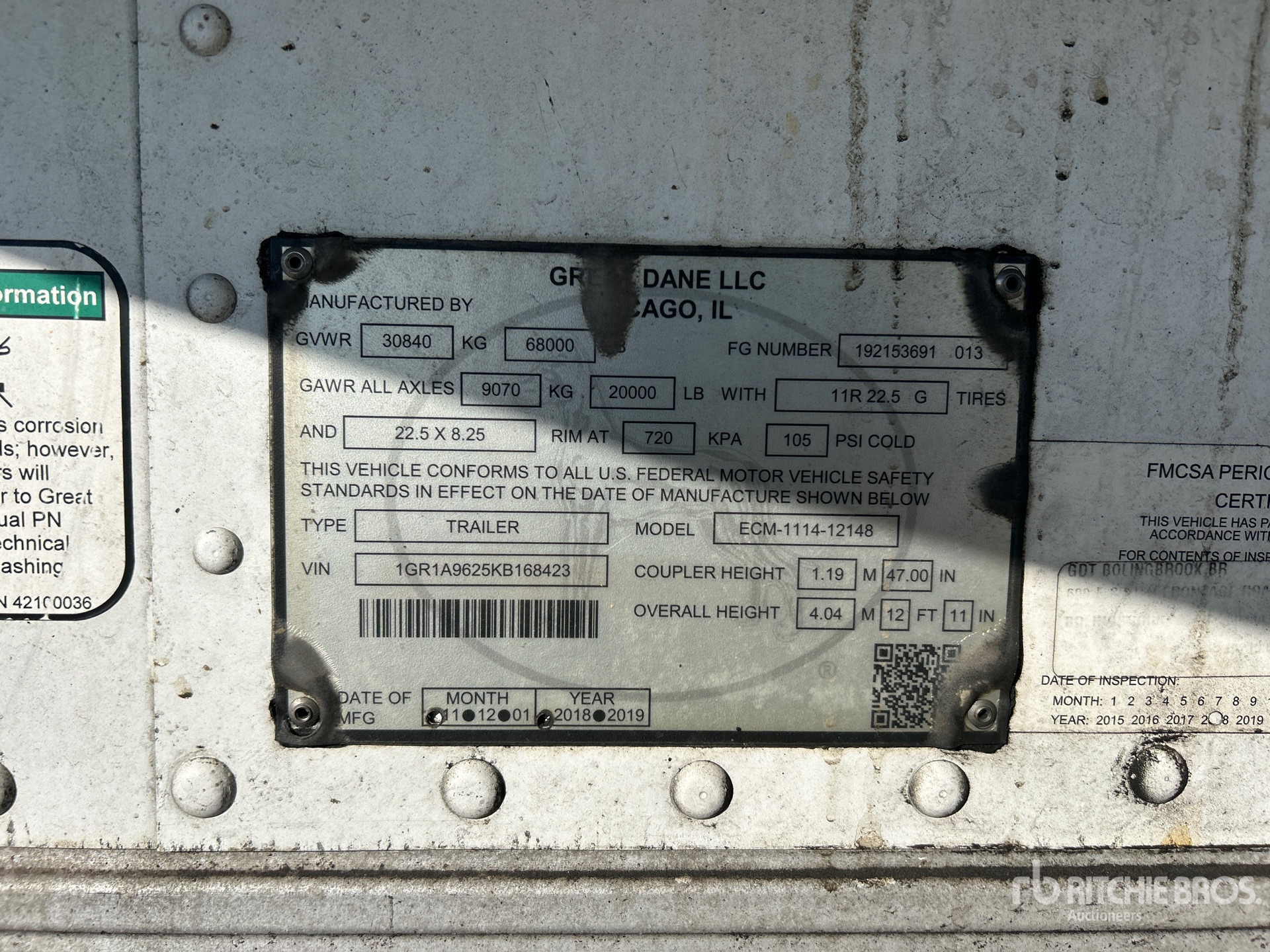 2019 Great Dane ECM-1114-12148