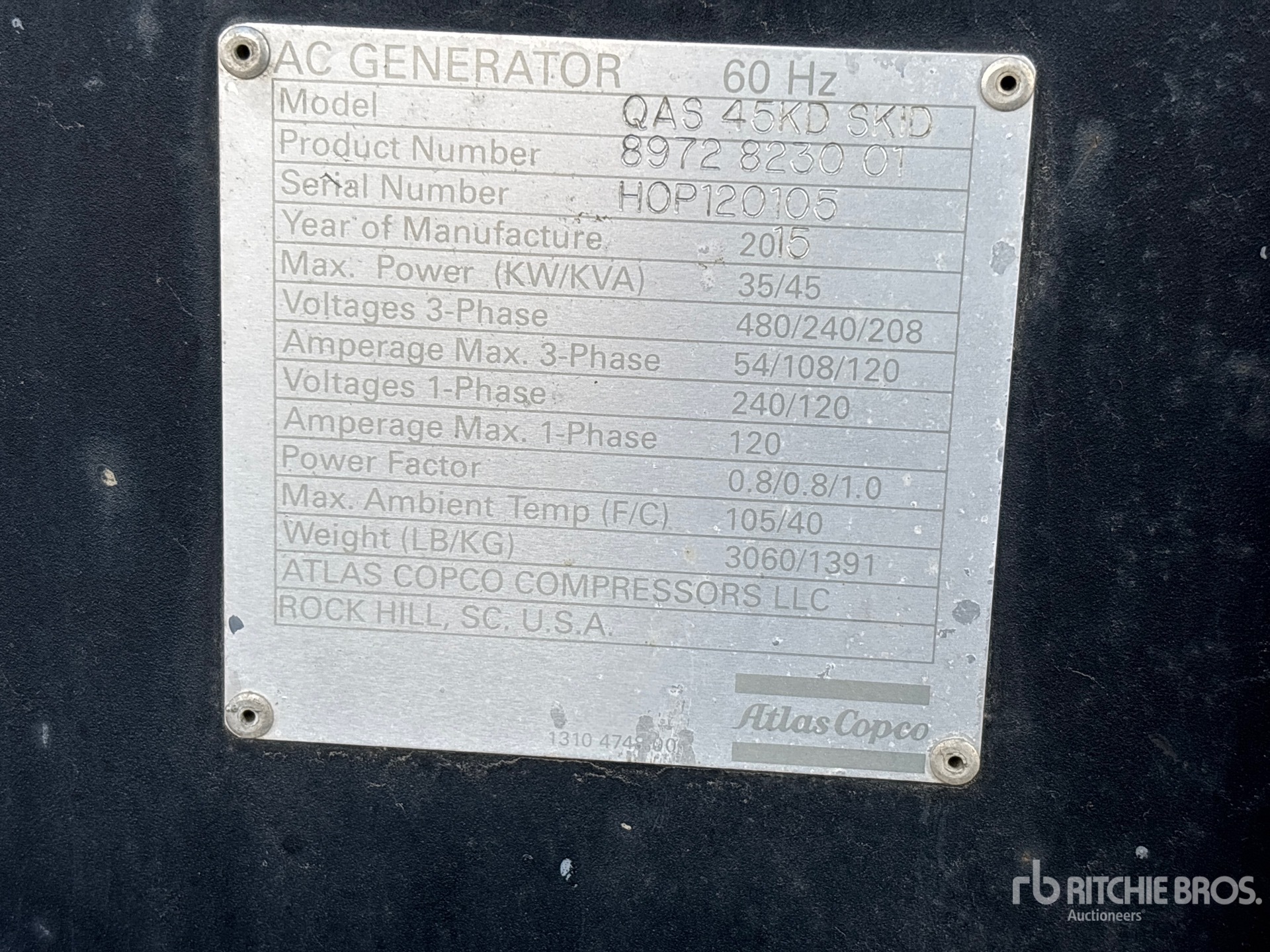 2013 Atlas Copco QAS45