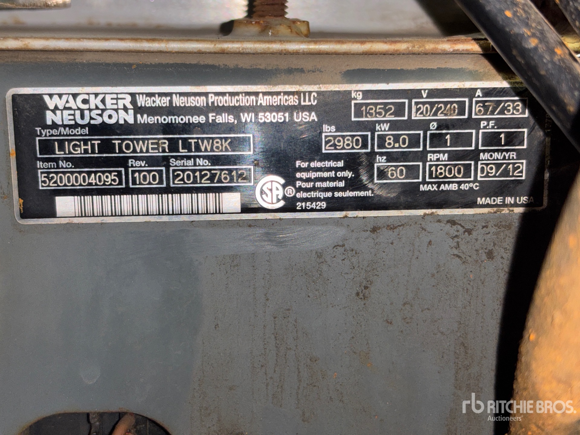 2012 Wacker Neuson LTW8