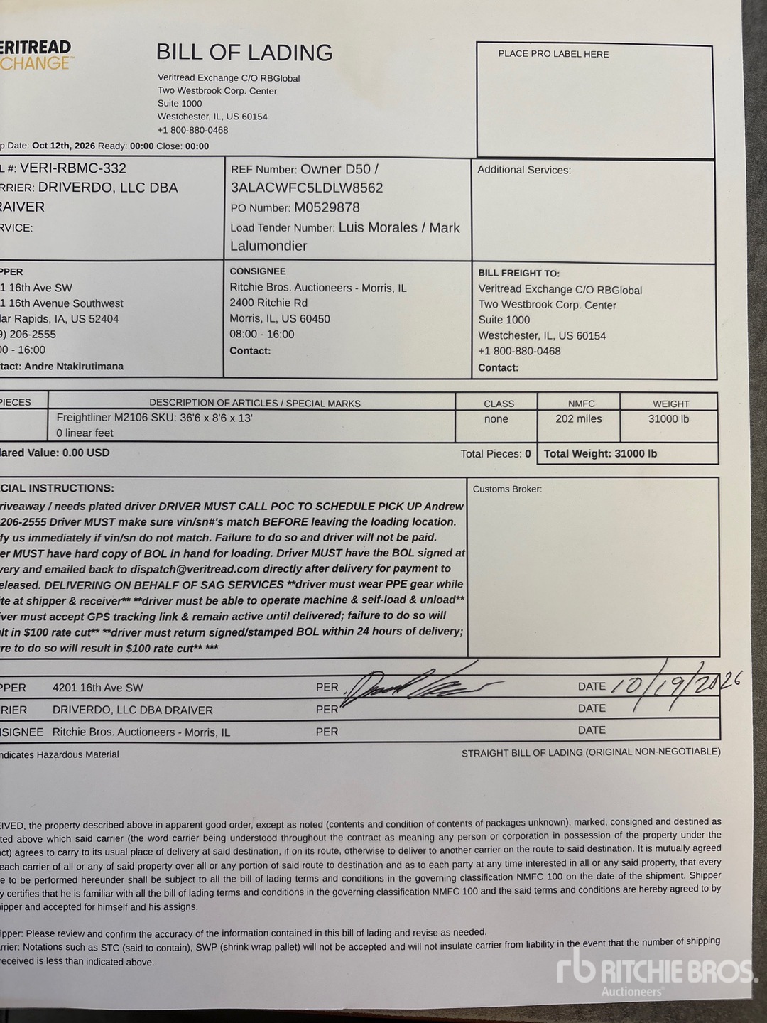 Photo of 2020 Freightliner M2 106
