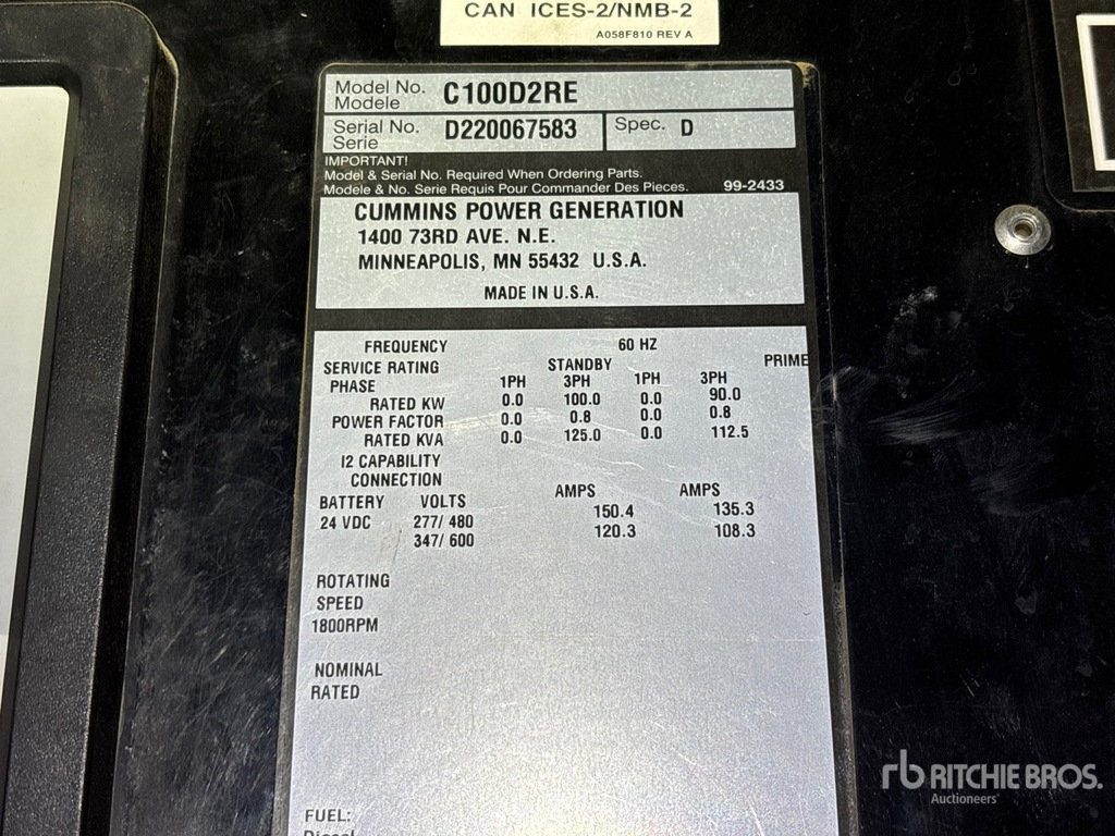 General Appearance with Unit Serial Number