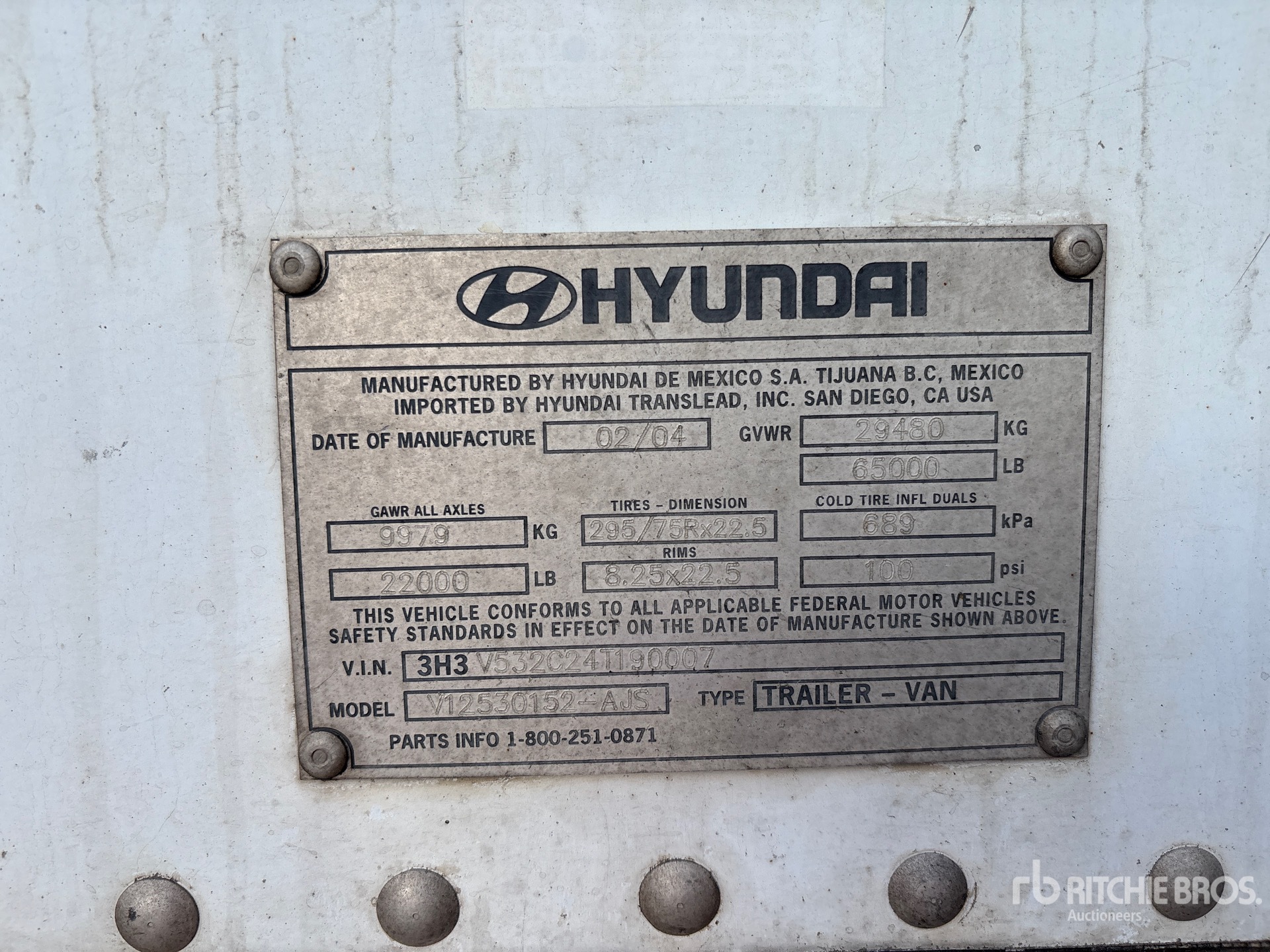 2004 Hyundai 53 FT T/A