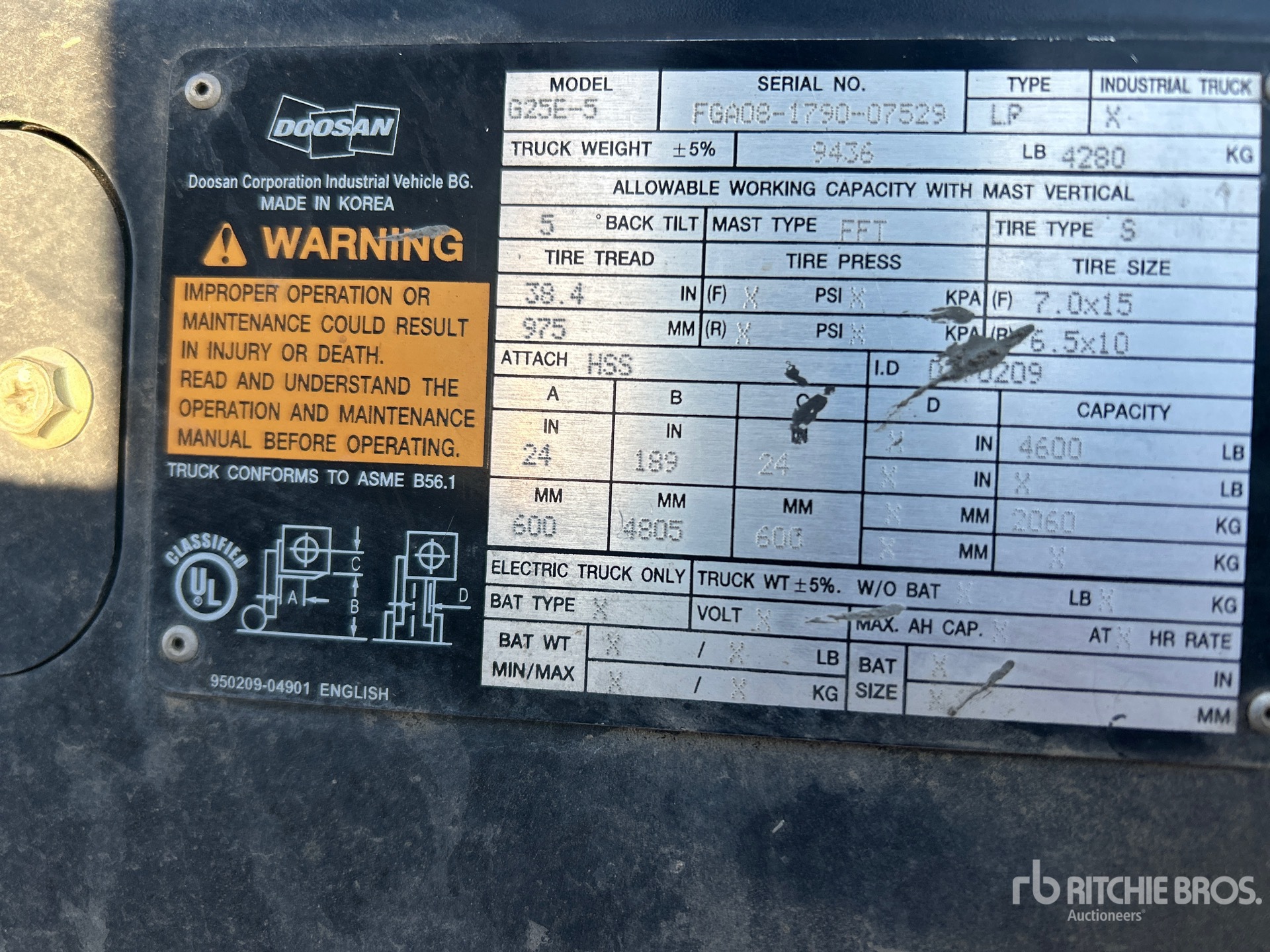 2017 Doosan G25E-5