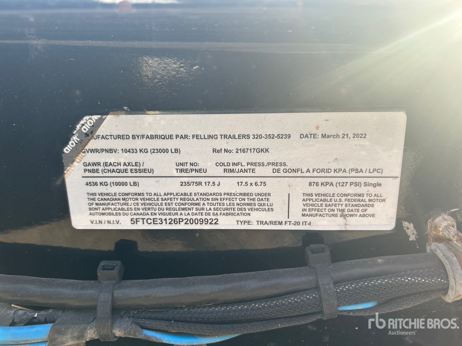2023 Felling Trailers, Inc. 22 ft T/A