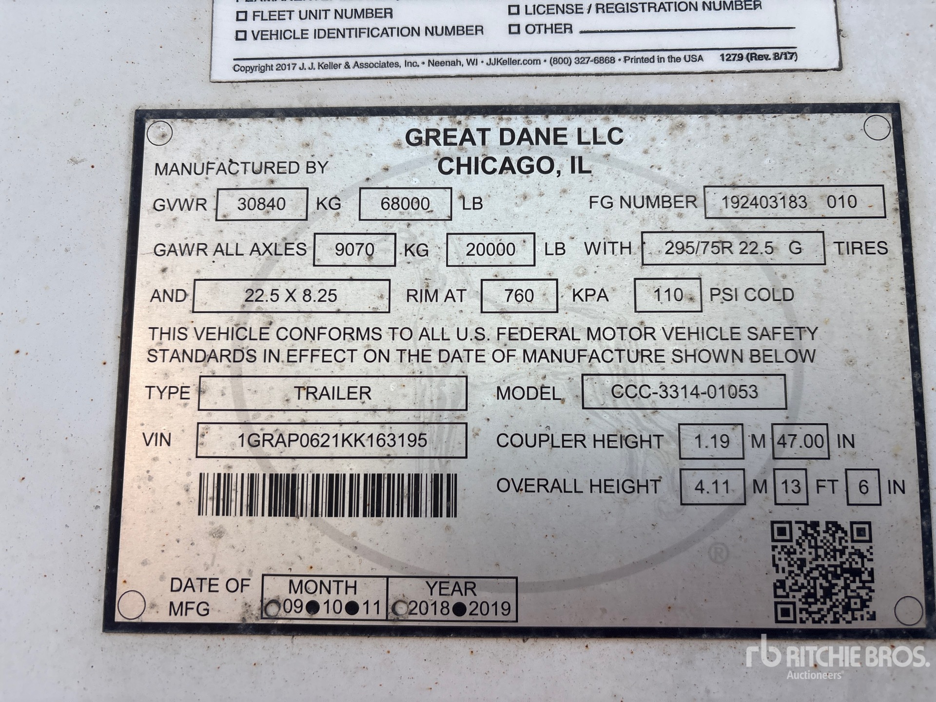 2019 Great Dane 53 FT T/A