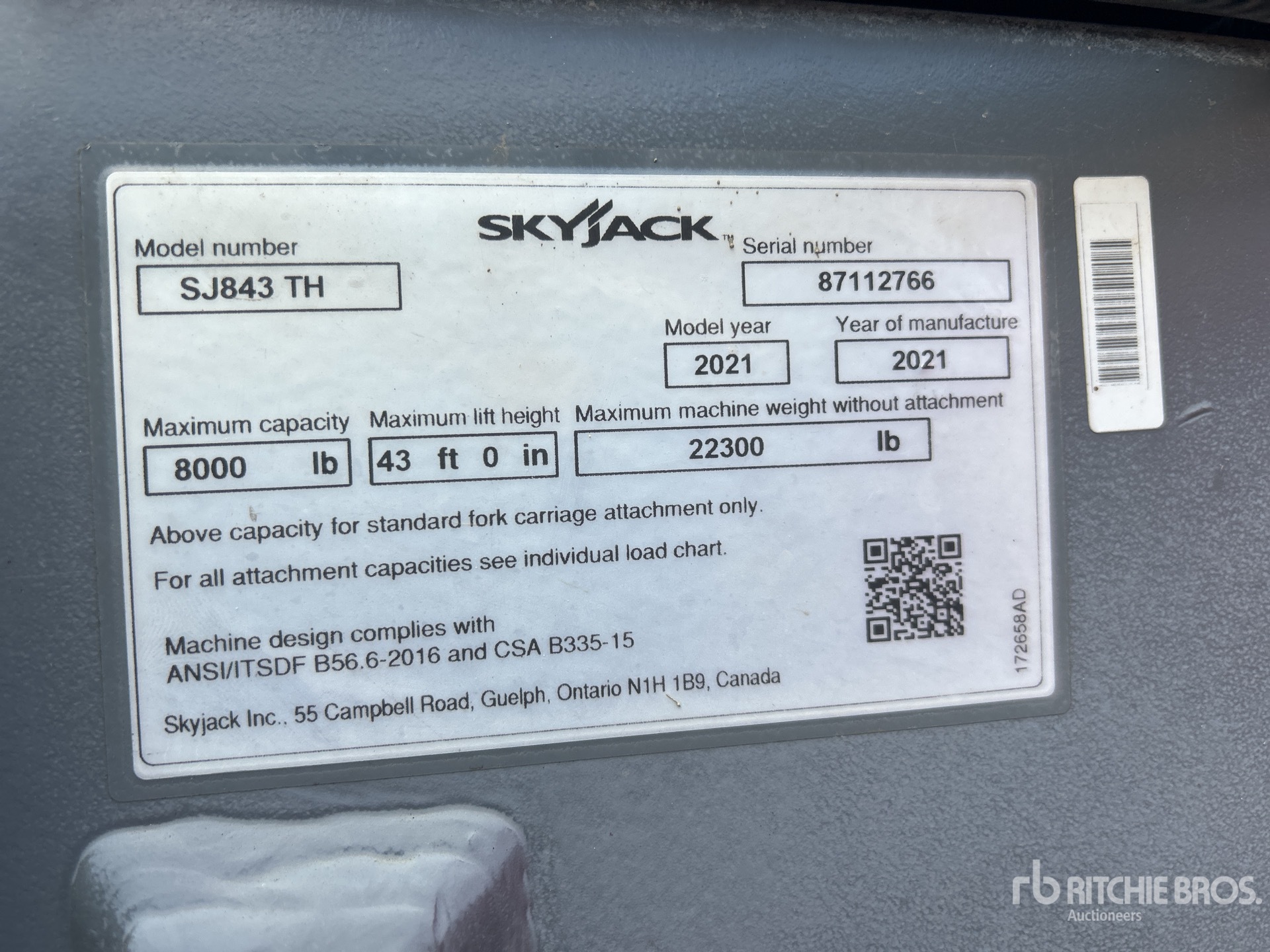 2021 Skyjack SJ843TH