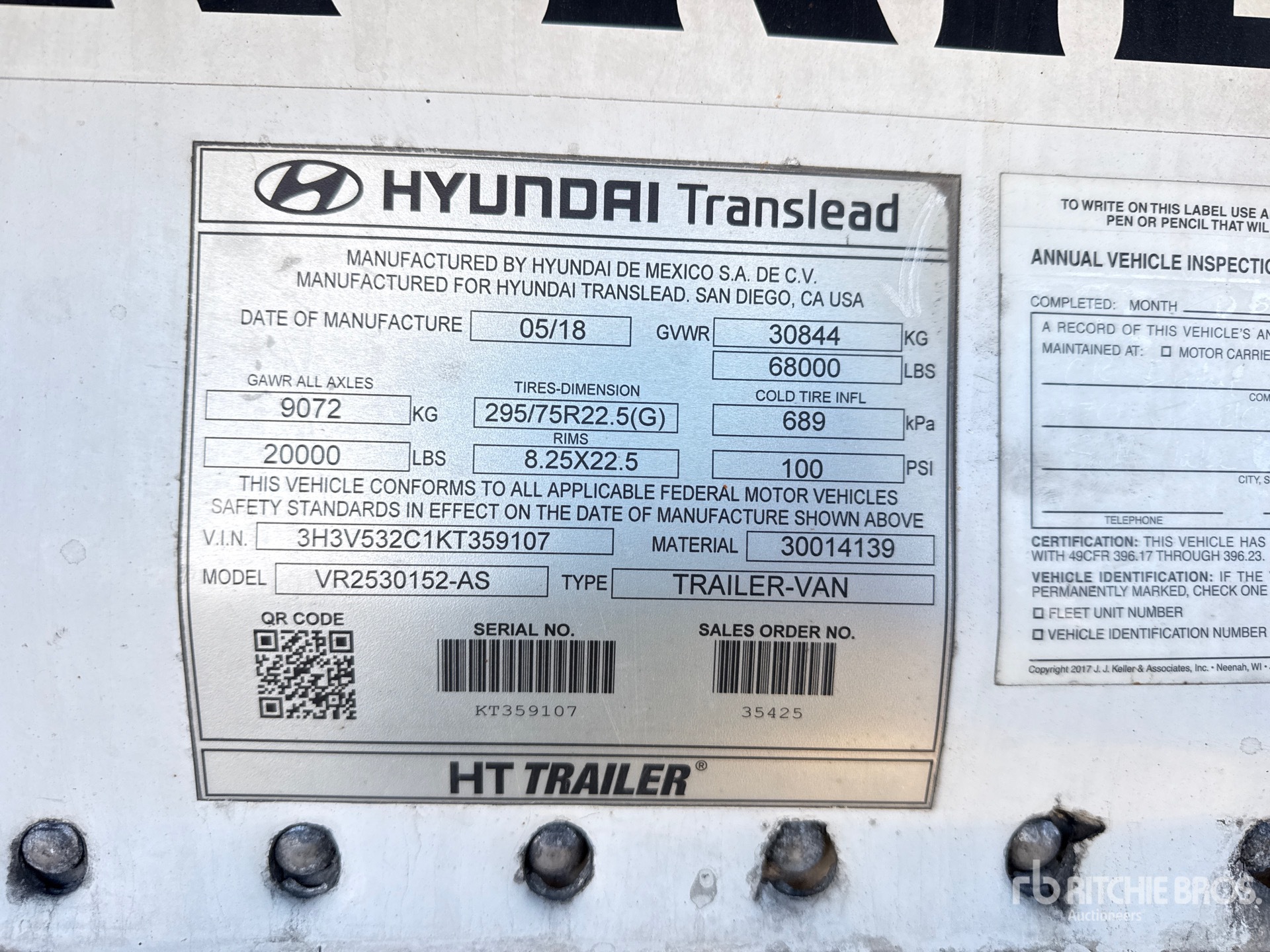 2019 Hyundai VR2530152-AS