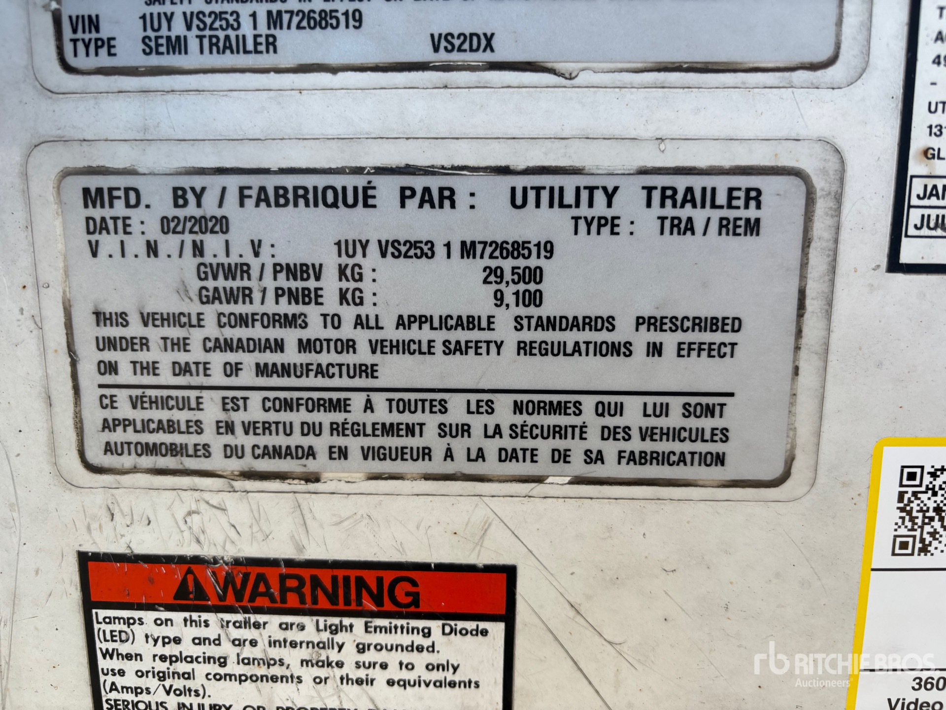 2021 Utility 53 ft x 102 in T/A