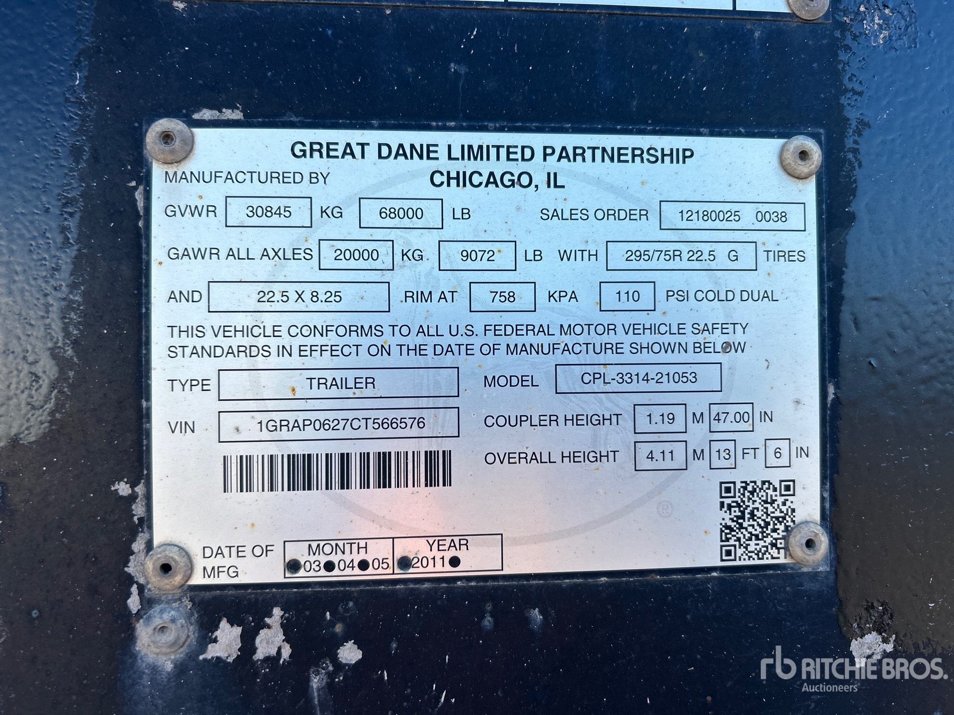 2012 Great Dane 53 ft x 102 in T/A