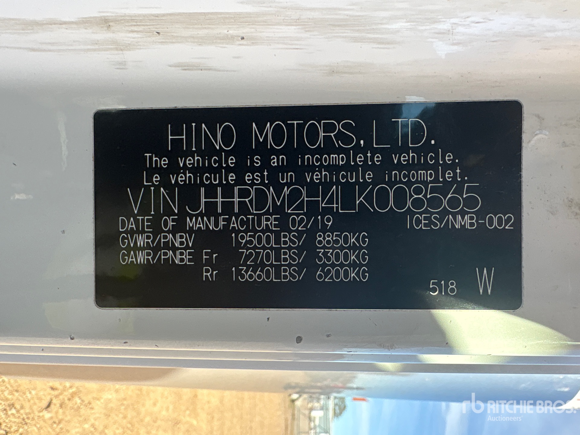 2020 Hino 195