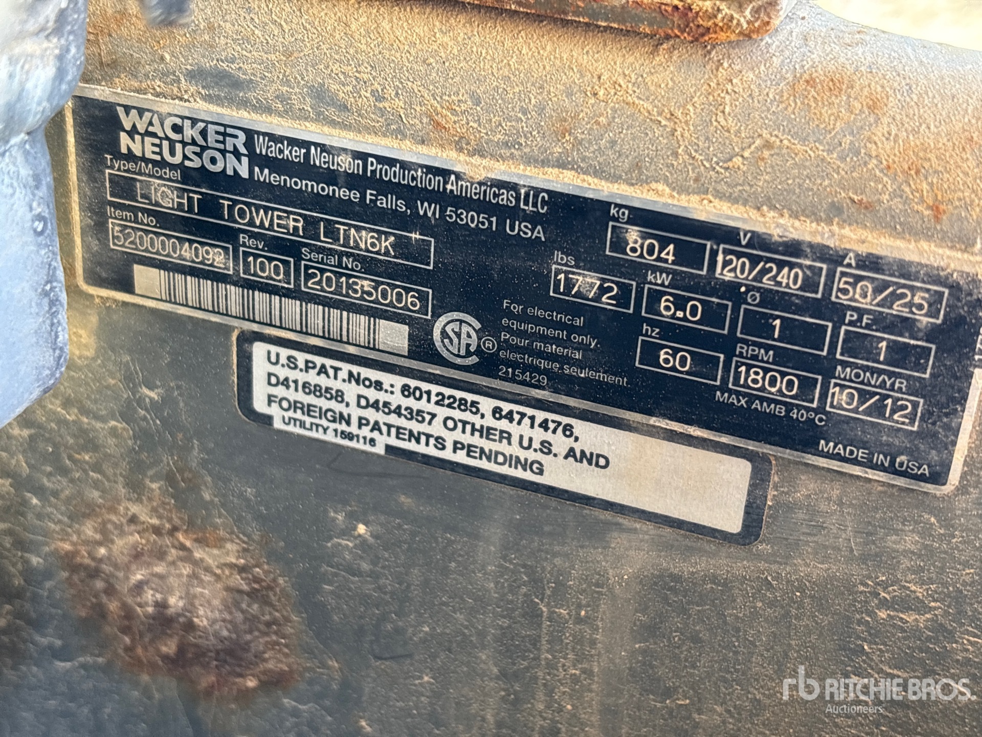 2012 Wacker Neuson LTN6K