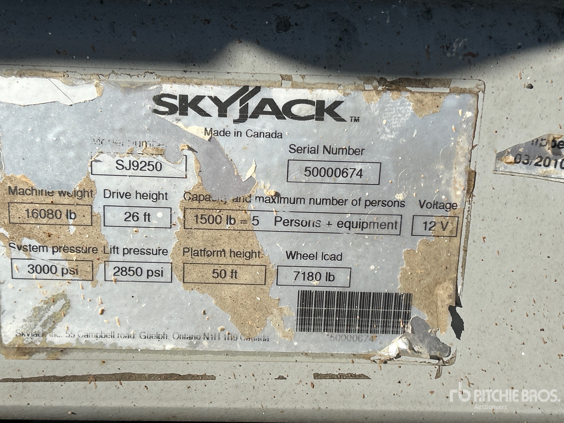 2010 Skyjack SJ9250 RT