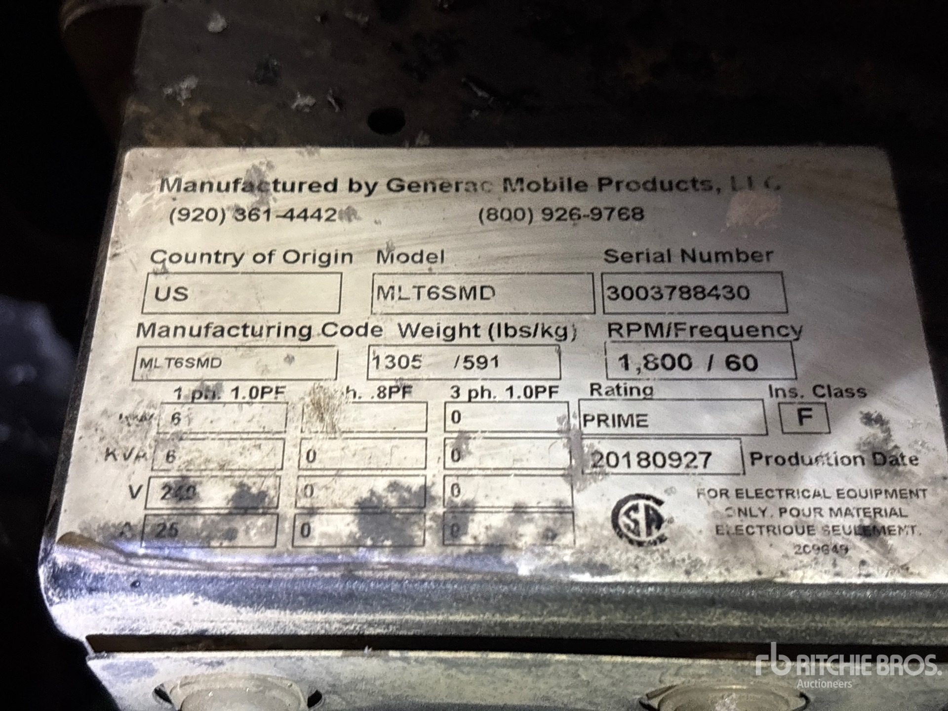 2018 Generac MLT6SMD