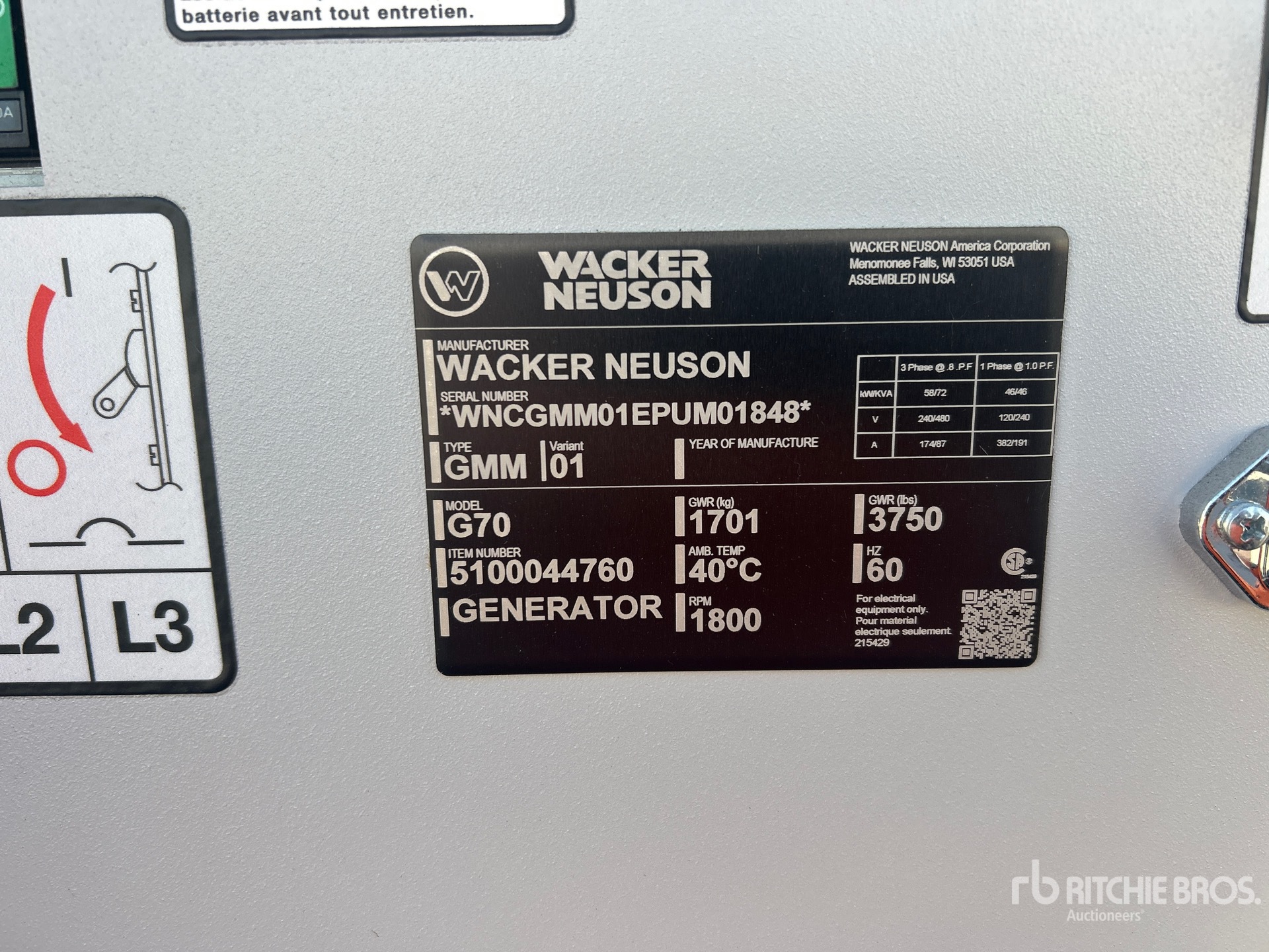 2024 Wacker Neuson G70