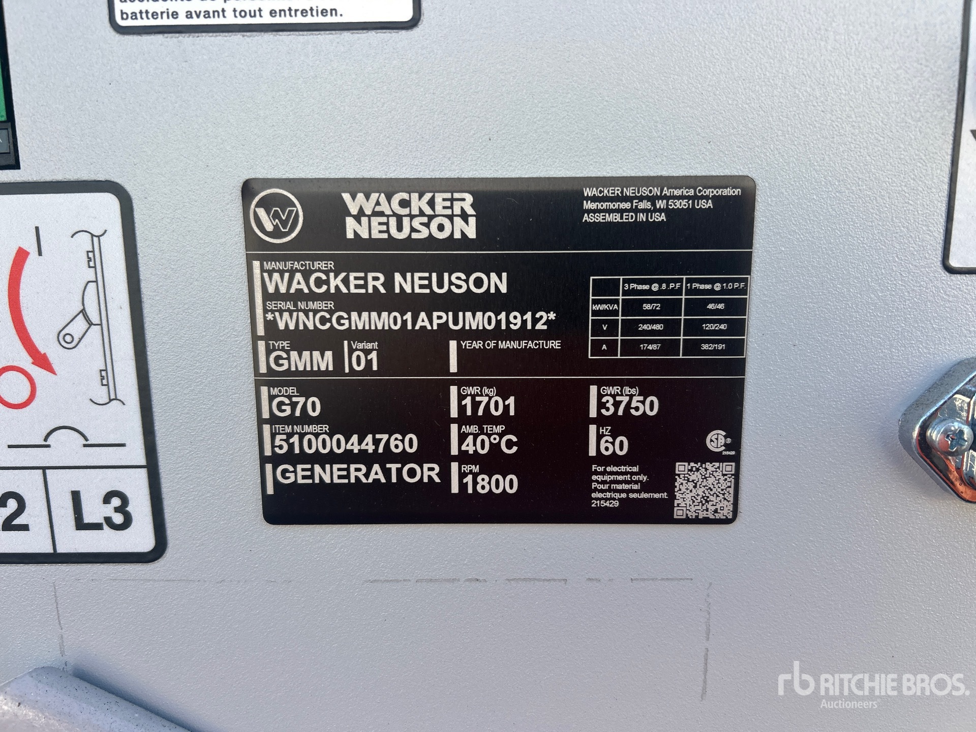 2024 Wacker Neuson G70