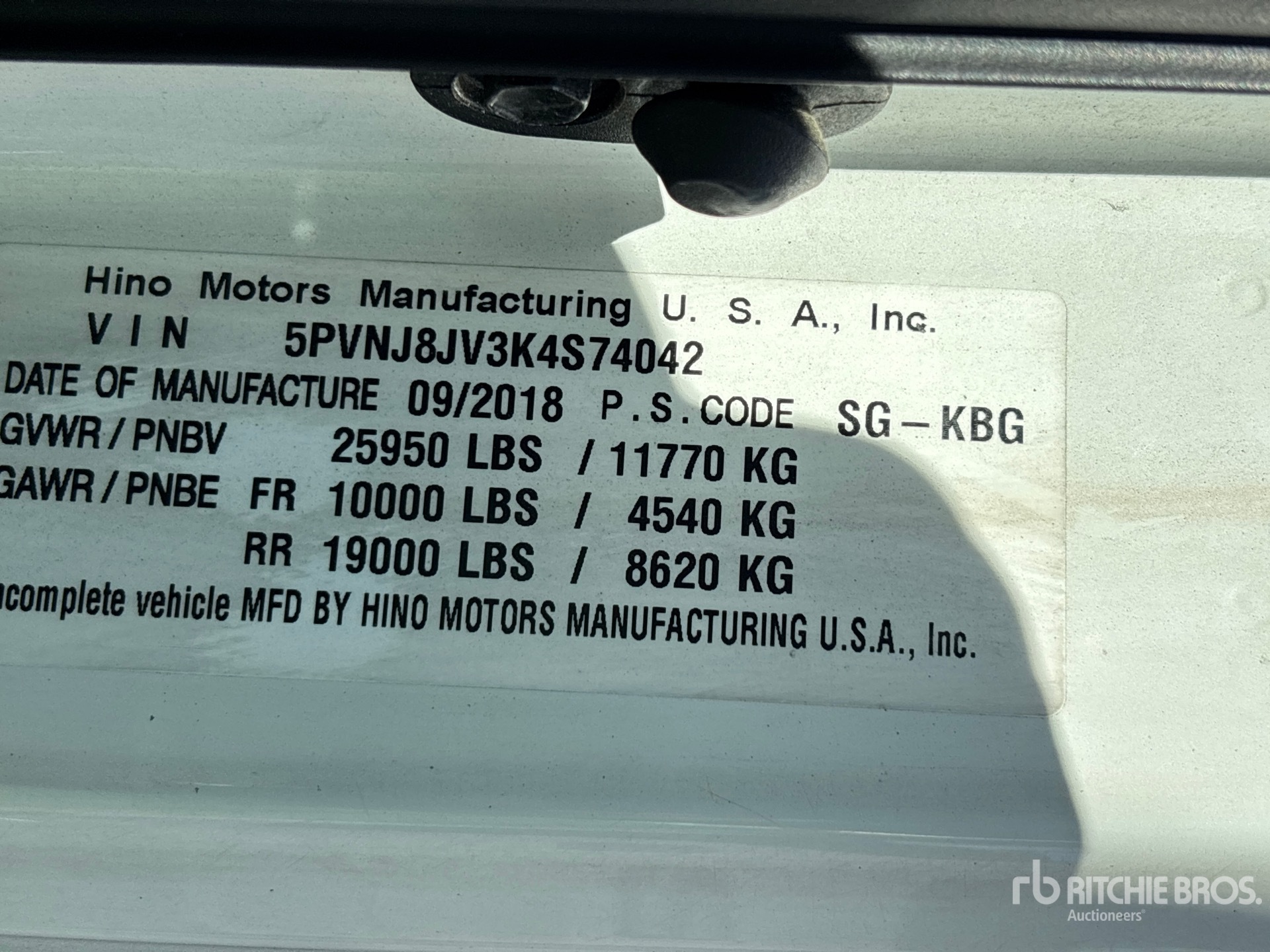 2019 Hino 268