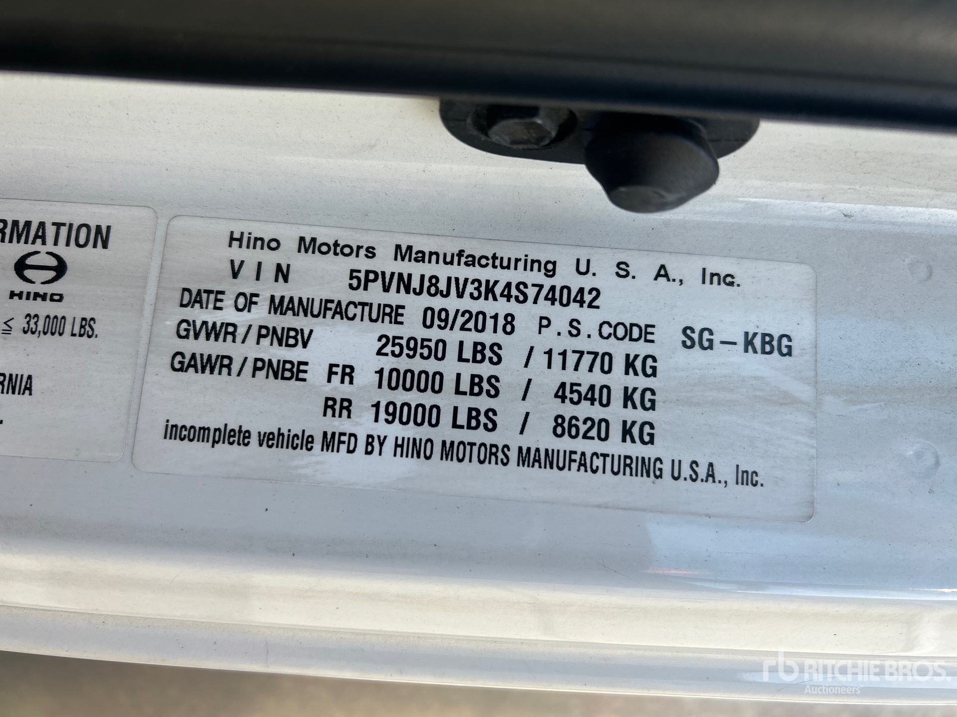 2019 Hino 268