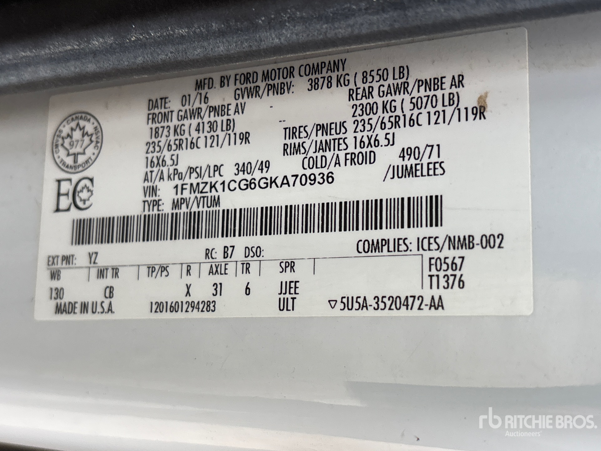 2016 Ford TRANSIT 150