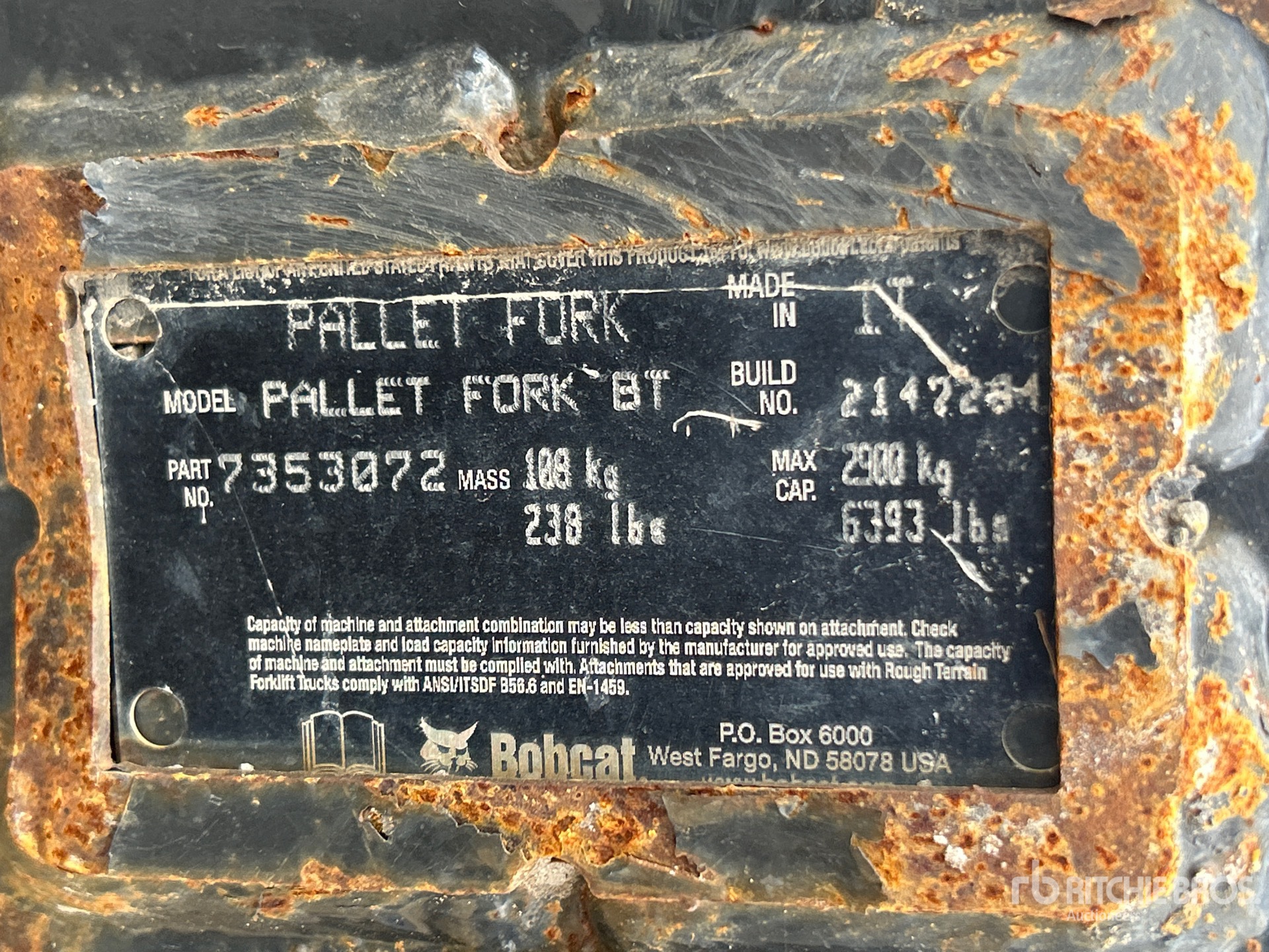 Bobcat FORK BACK