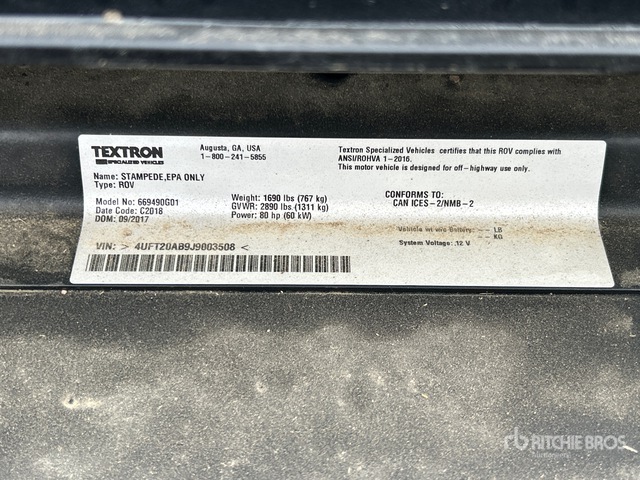 2018 Textron Stampede Side By Side for Sale in SK