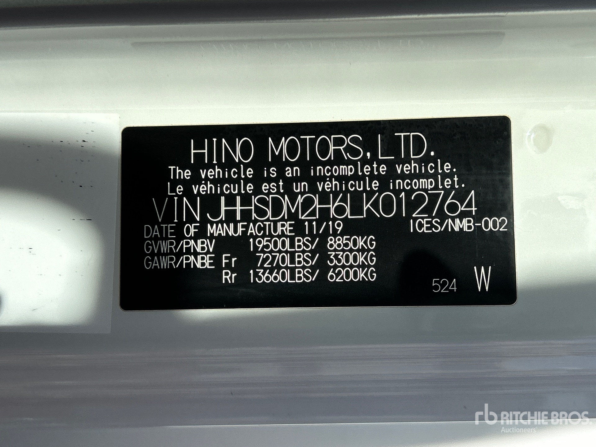 2020 Hino 195
