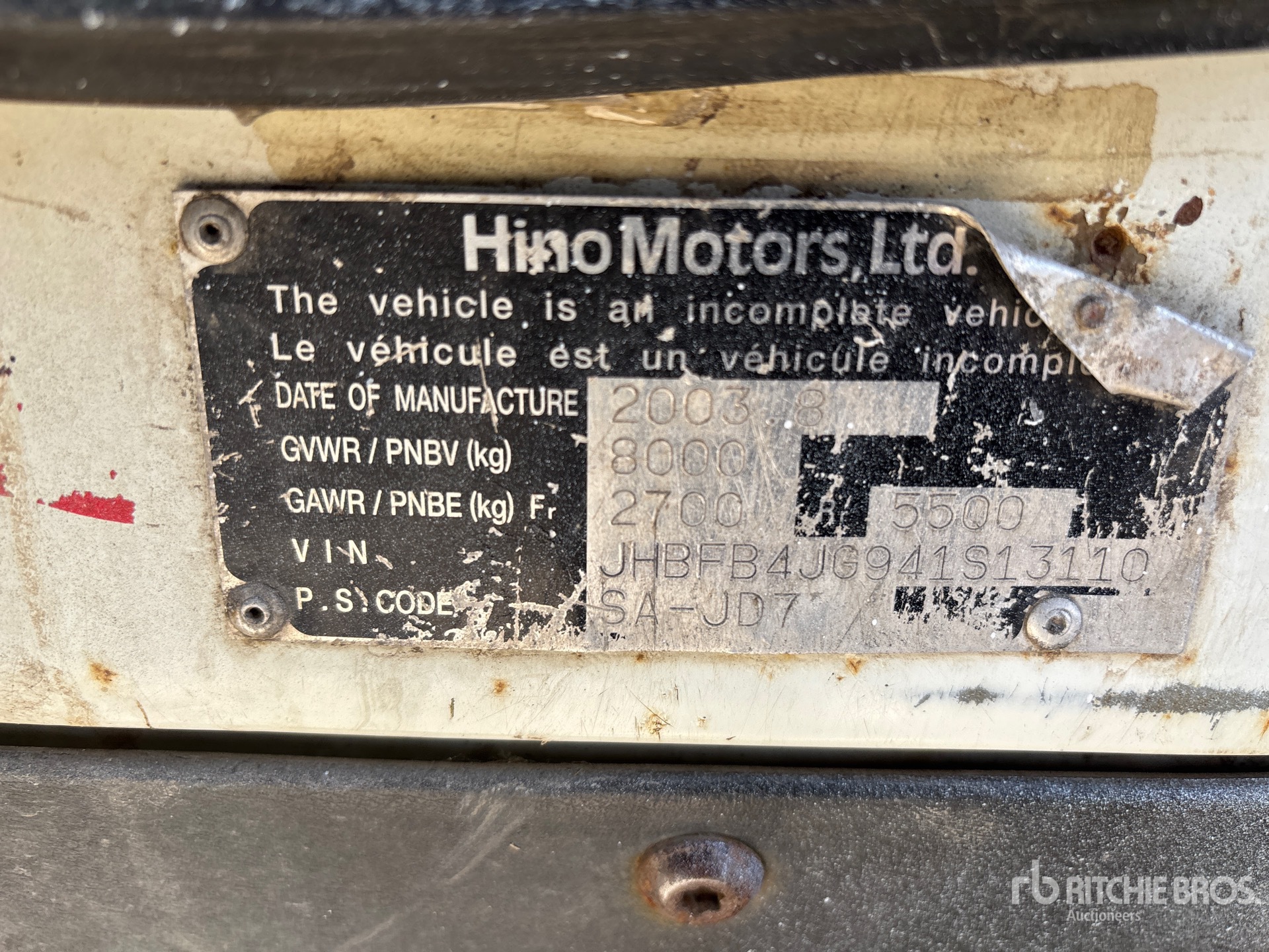2004 Hino FB1817
