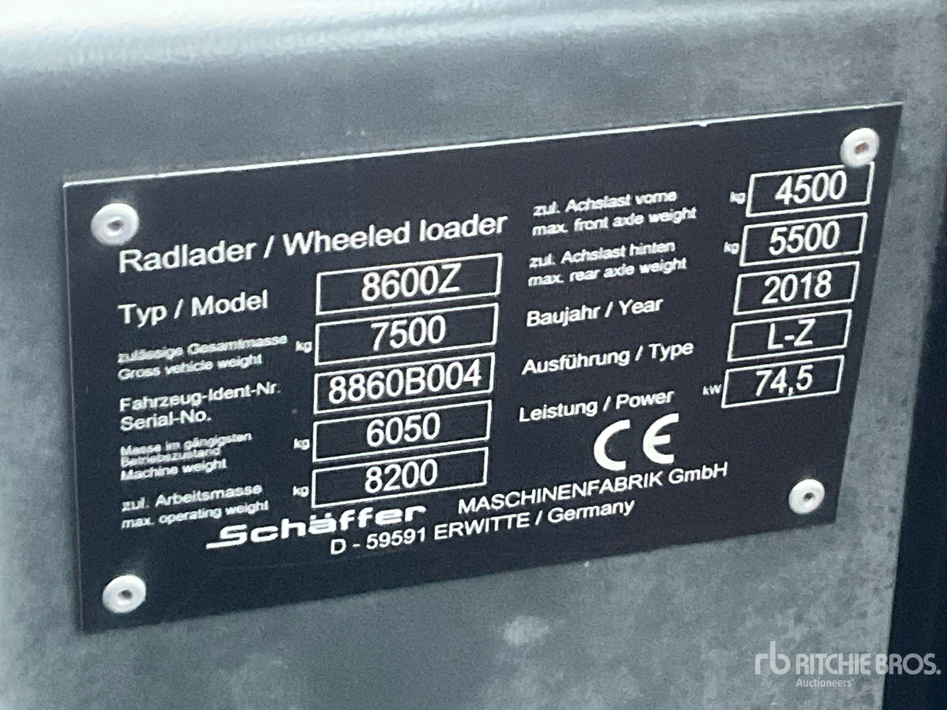 2018 Schaeffer 8600Z