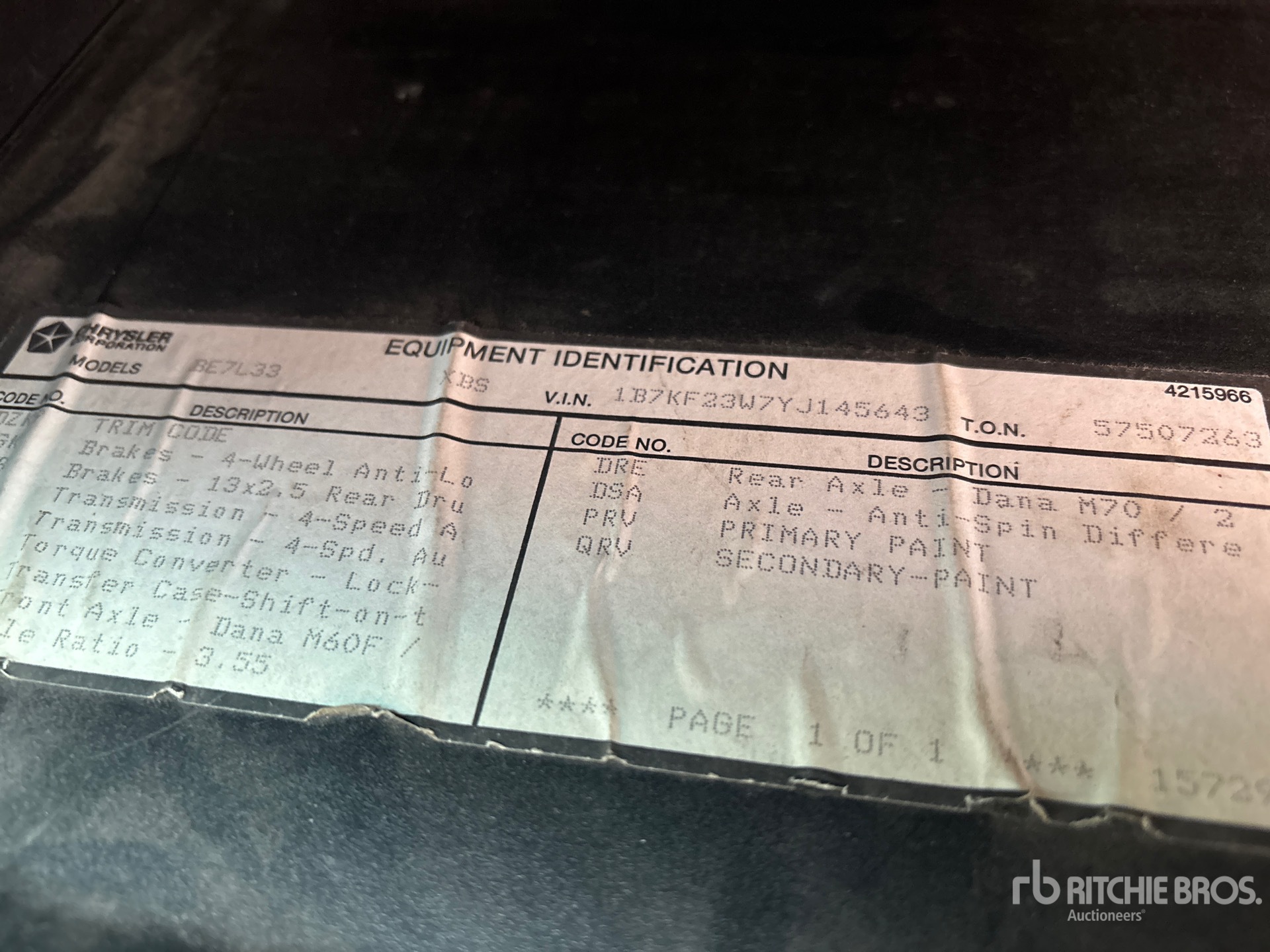 2000 Dodge RAM 2500