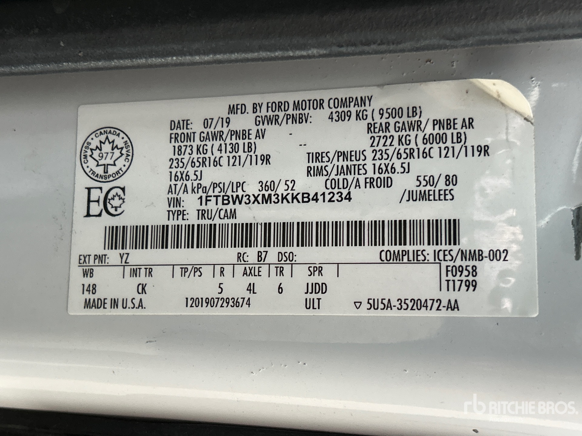 2019 Ford TRANSIT 350