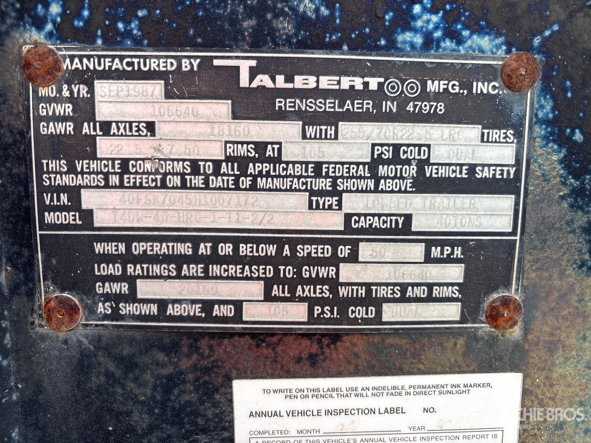 1987 Talbert T4DW-40-HRG-1-T