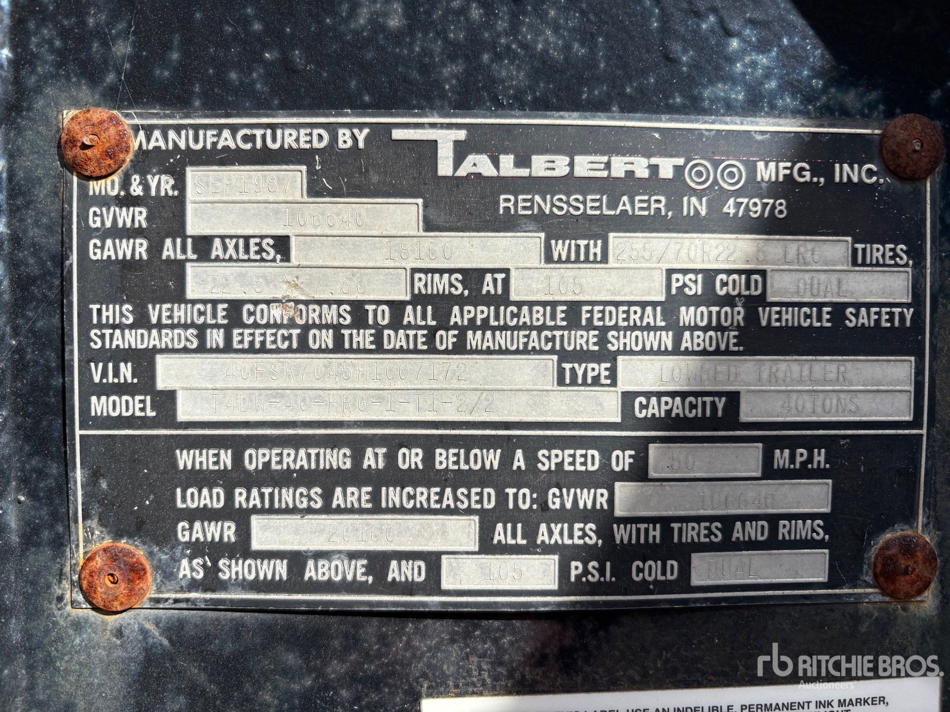 1987 Talbert T4DW-40-HRG-1-T