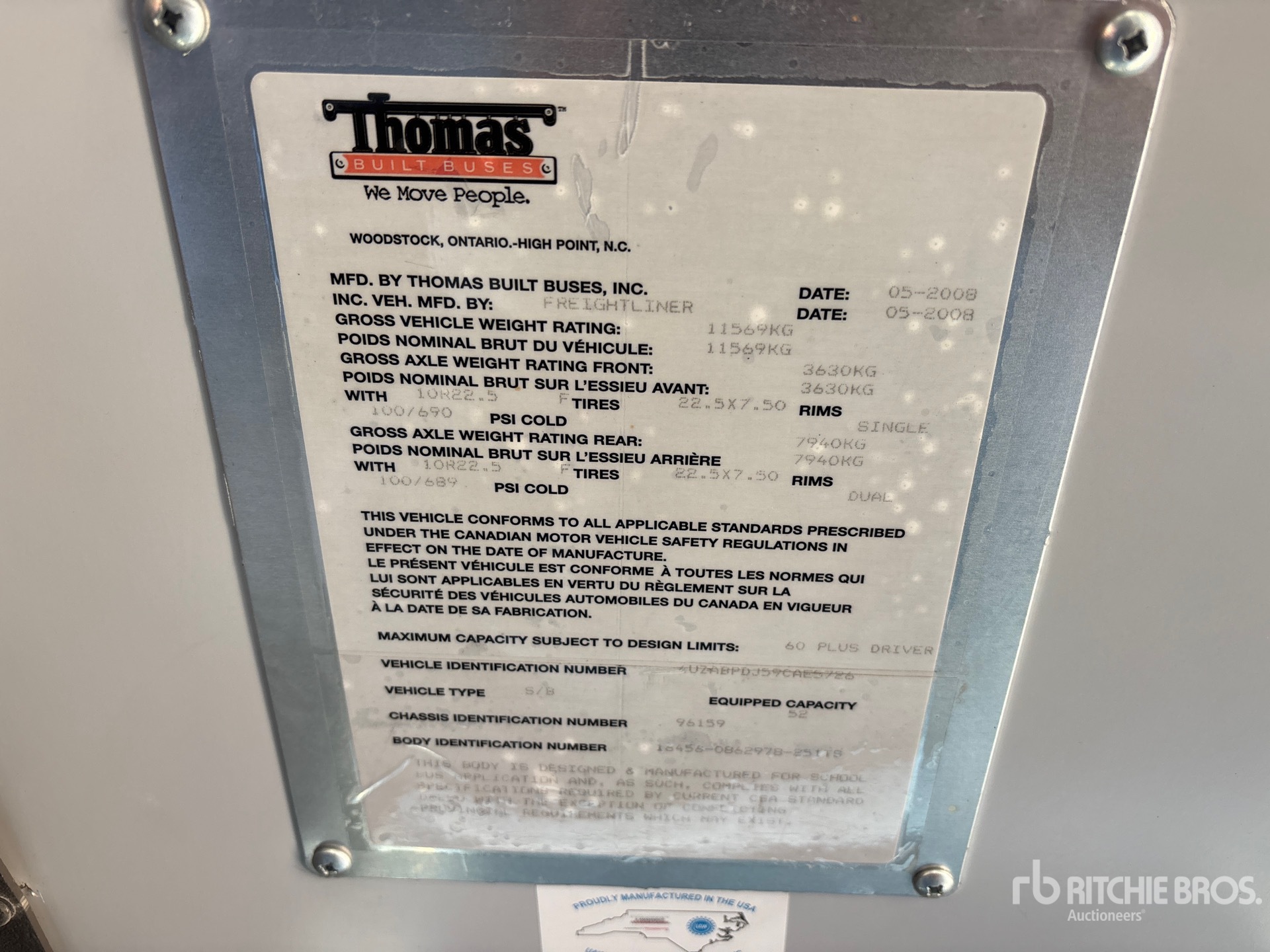 2009 Freightliner 4x2 34-Seat School (Inoperable)