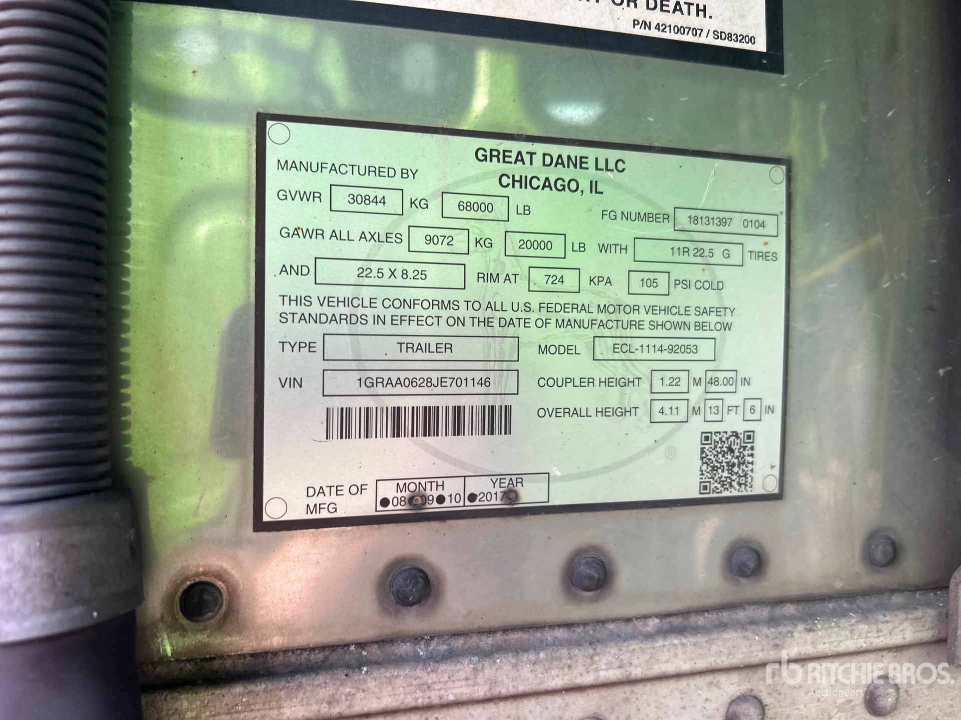2018 Great Dane 53 ft T/A