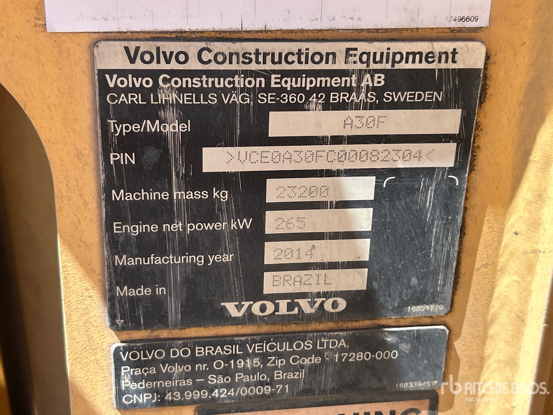 2014 Volvo A30F